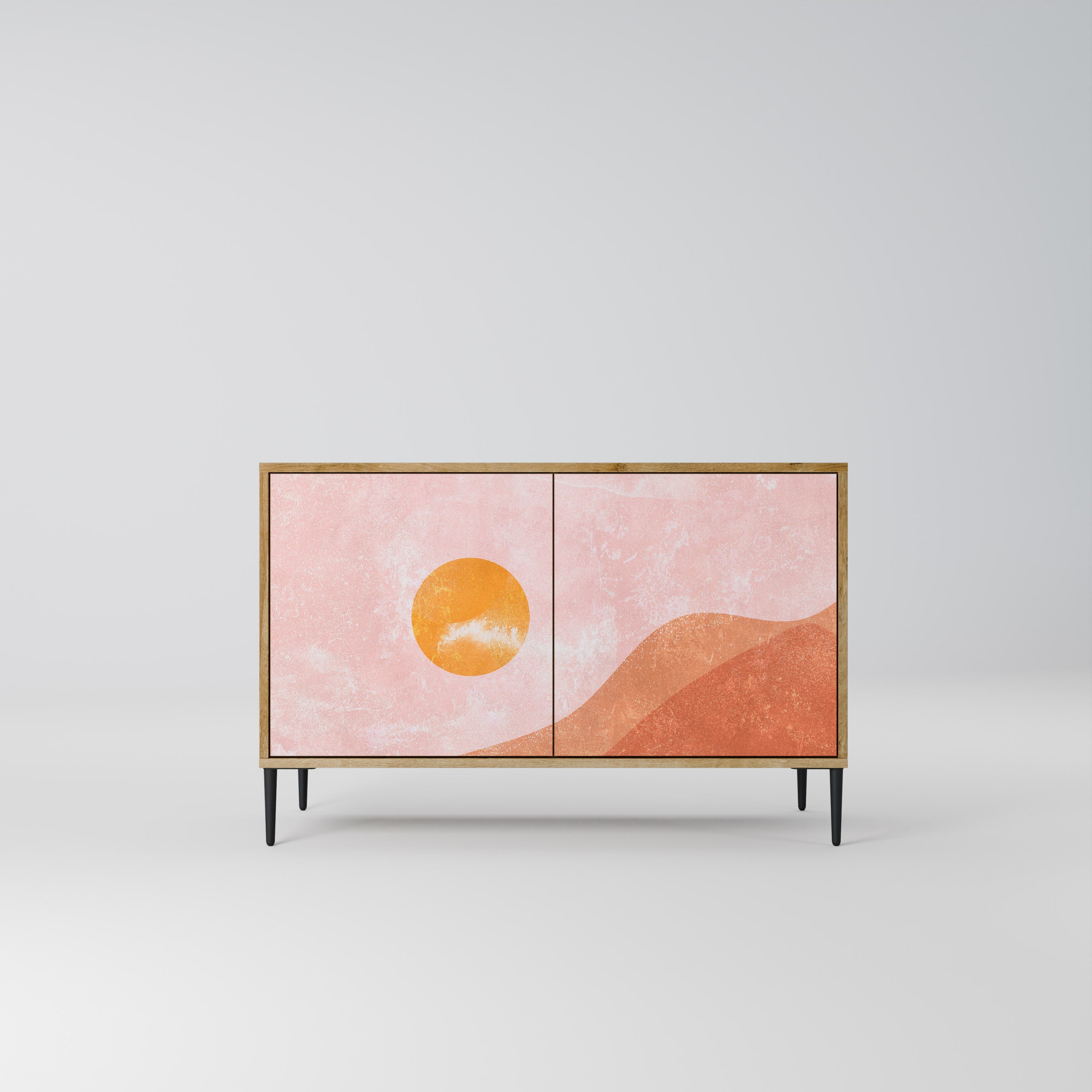 LUMINOUS SUNLIGHT Sideboard mit 2 Türen in Eichenoptik