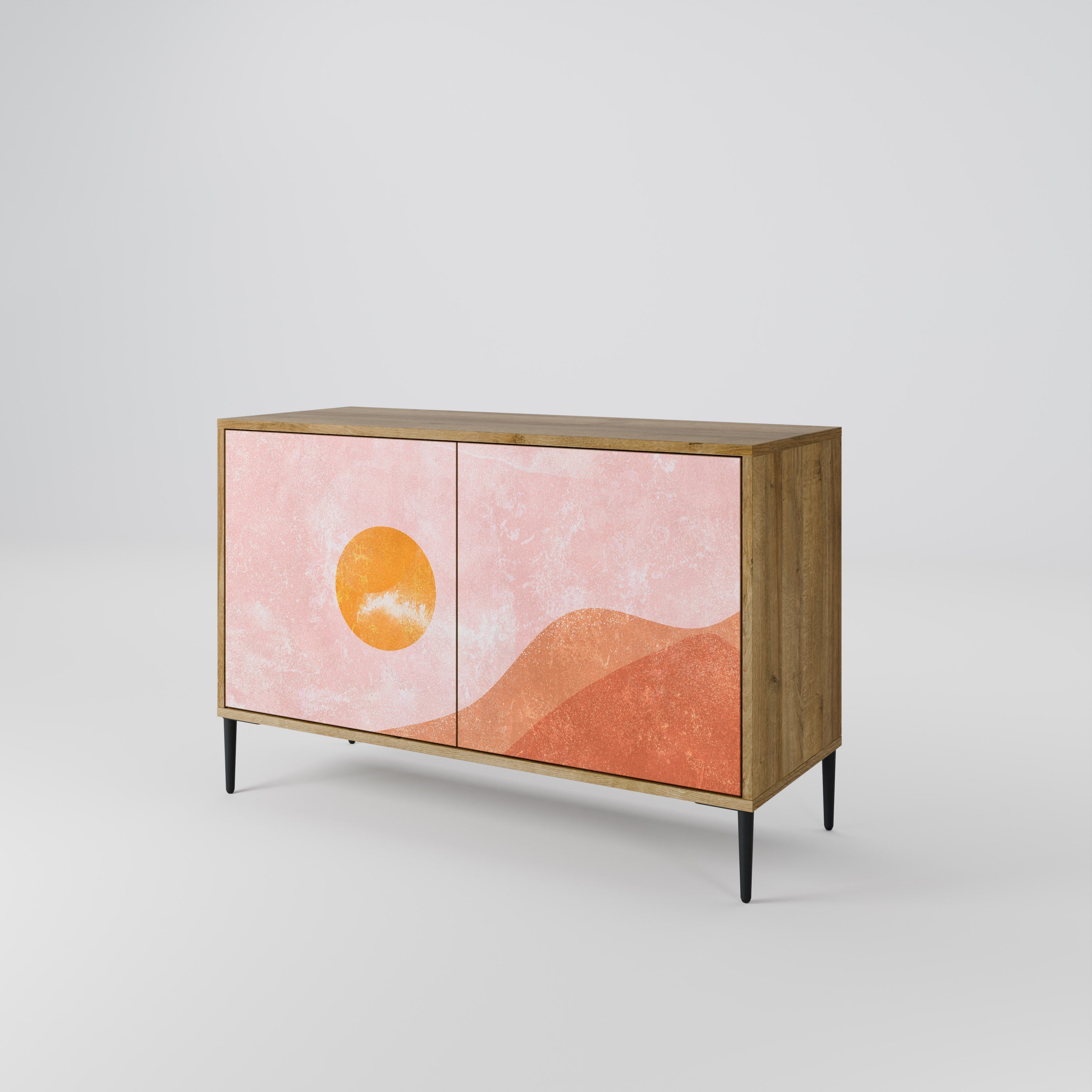 LUMINOUS SUNLIGHT Sideboard mit 2 Türen in Eichenoptik