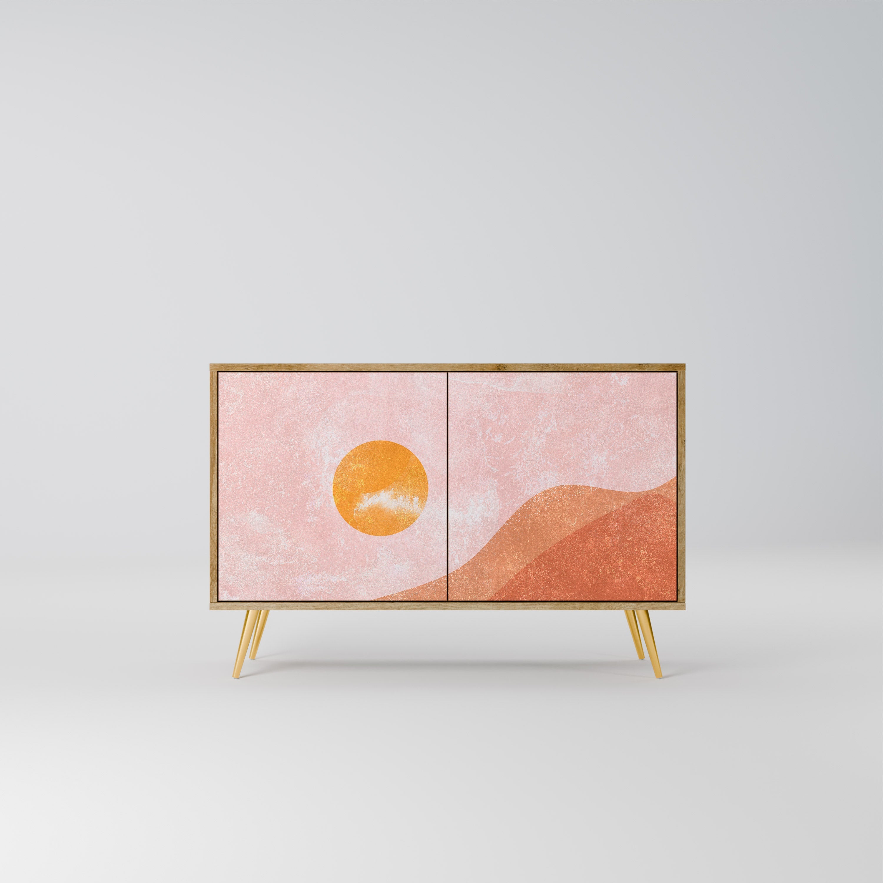 LUMINOUS SUNLIGHT Sideboard mit 2 Türen in Eichenoptik