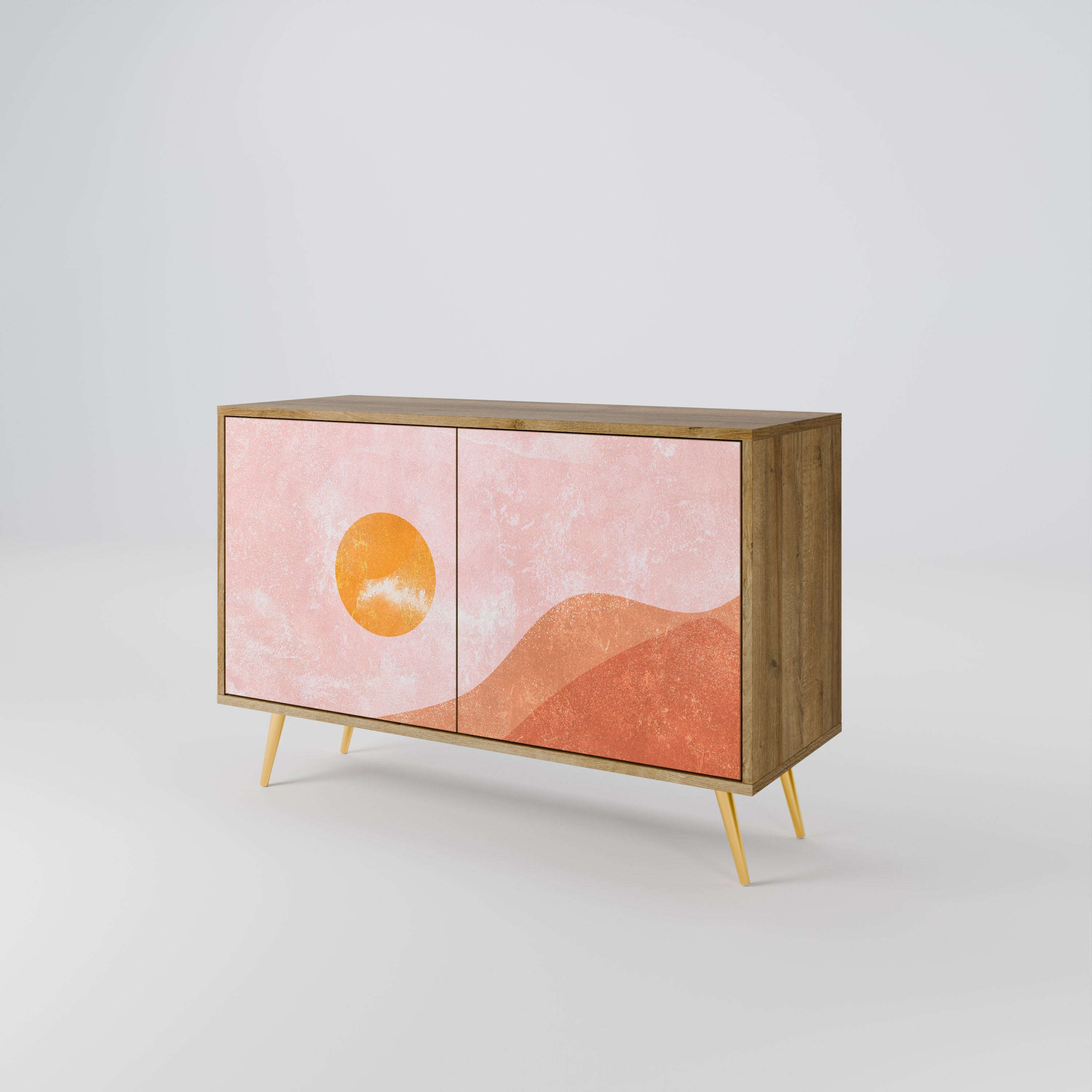 LUMINOUS SUNLIGHT Sideboard mit 2 Türen in Eichenoptik