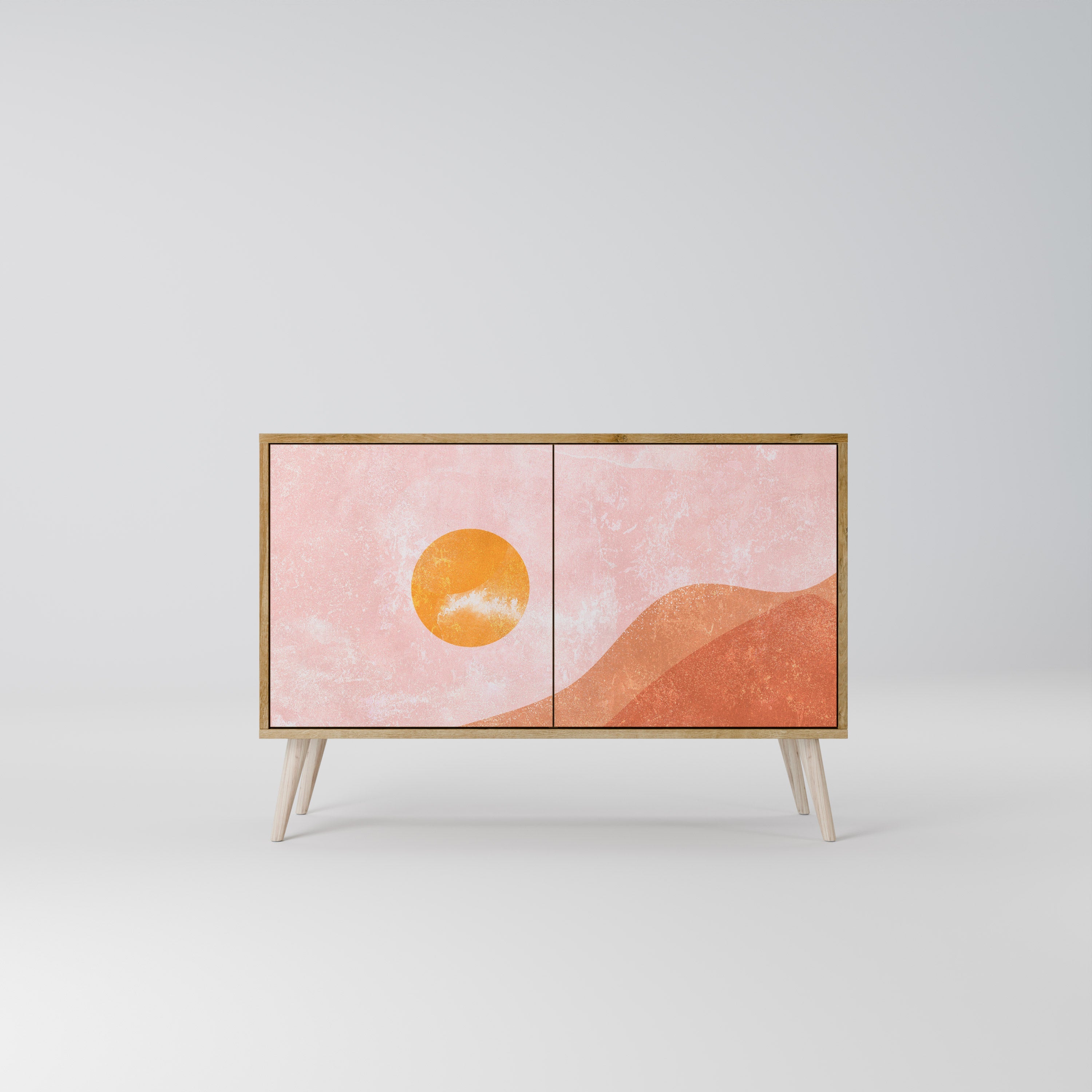 LUMINOUS SUNLIGHT Sideboard mit 2 Türen in Eichenoptik
