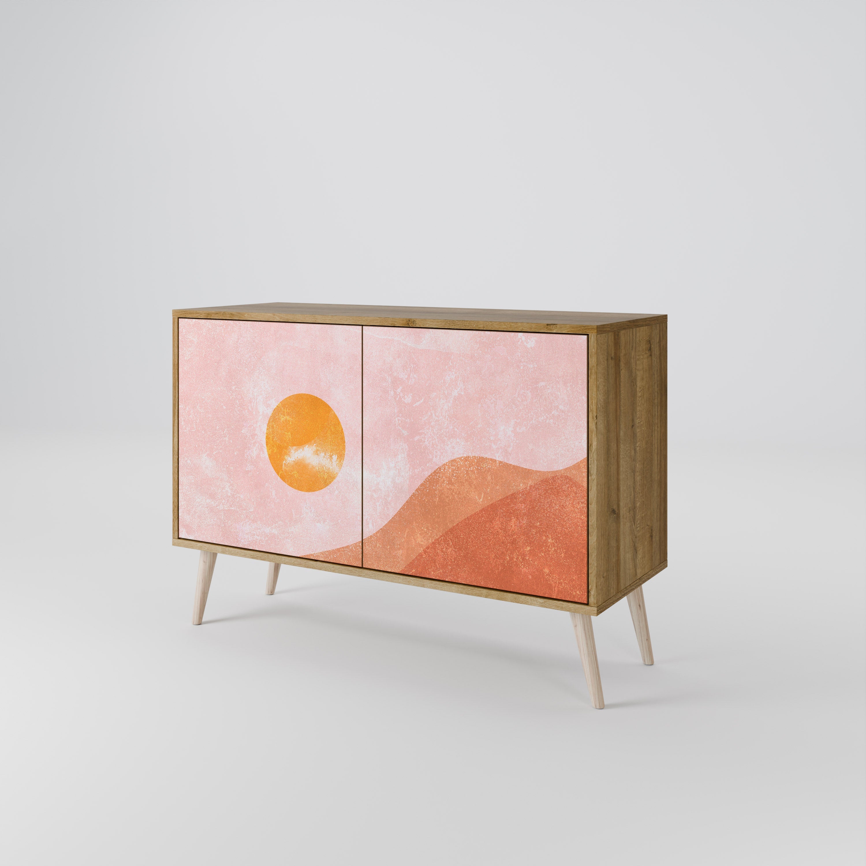 LUMINOUS SUNLIGHT Sideboard mit 2 Türen in Eichenoptik