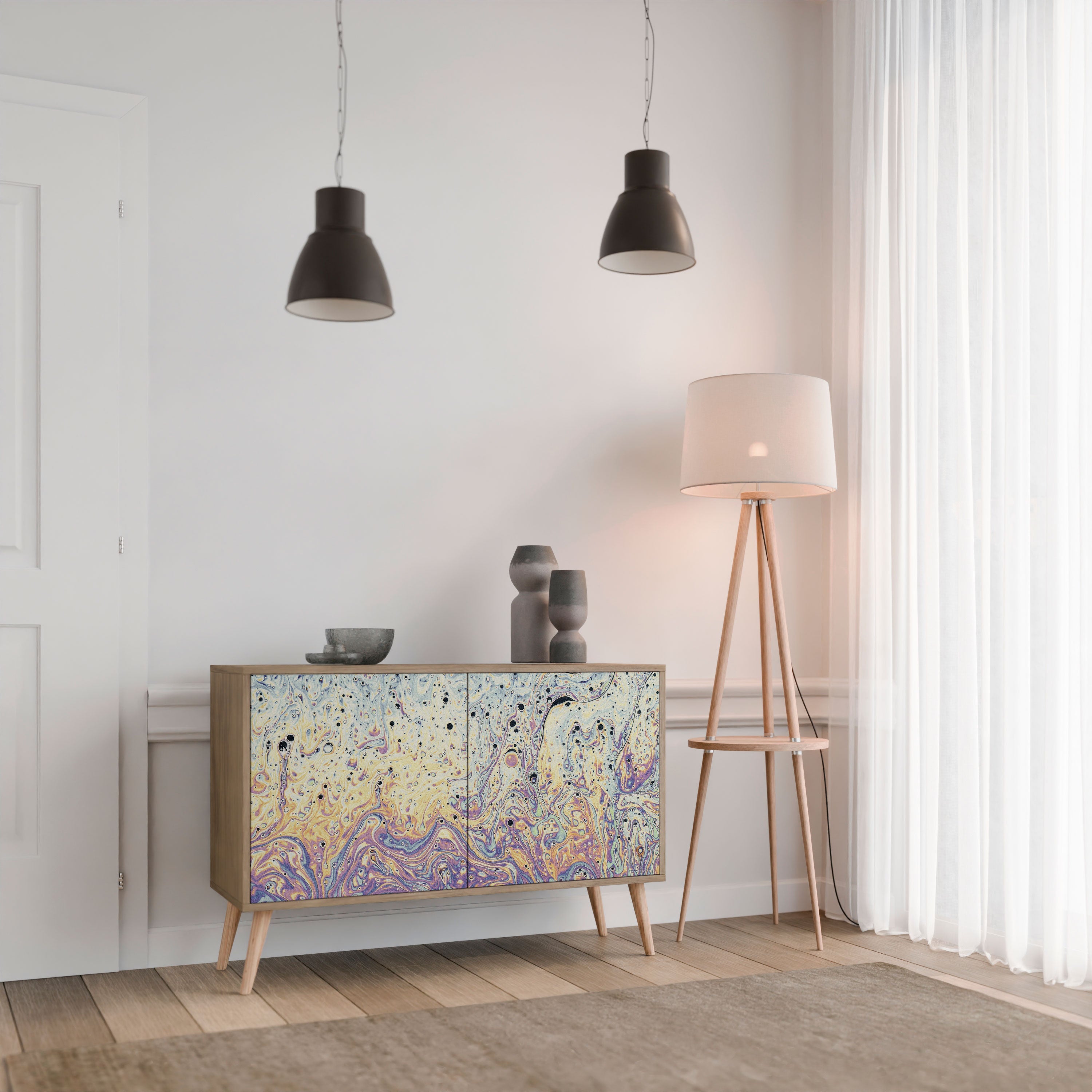 MOSAIC OF COLORS Sideboard mit 2 Türen in Eichenoptik