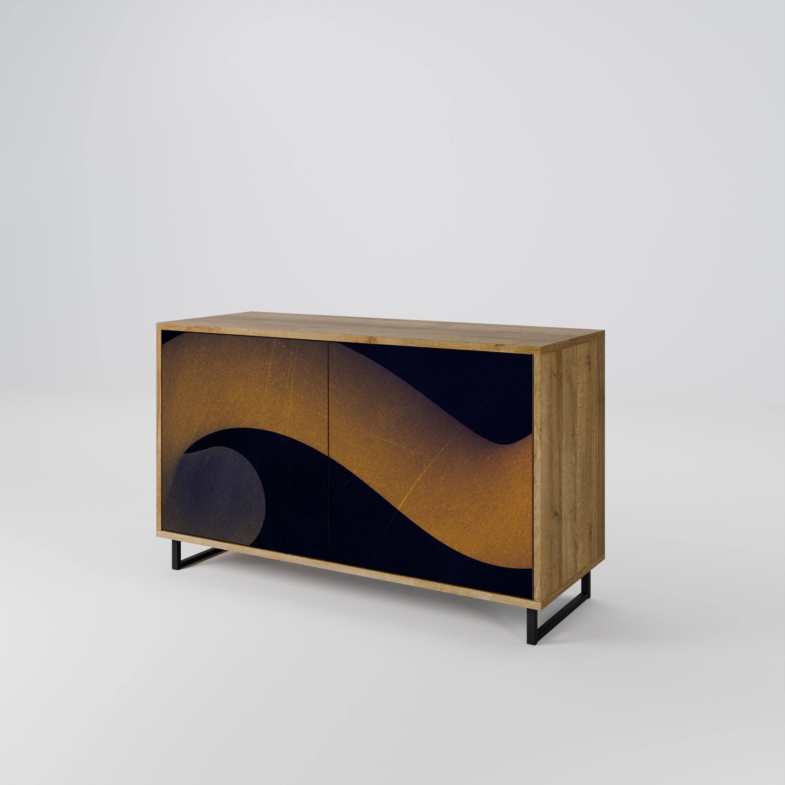 HOLLOW TIME Sideboard mit 2 Türen in Eichenoptik