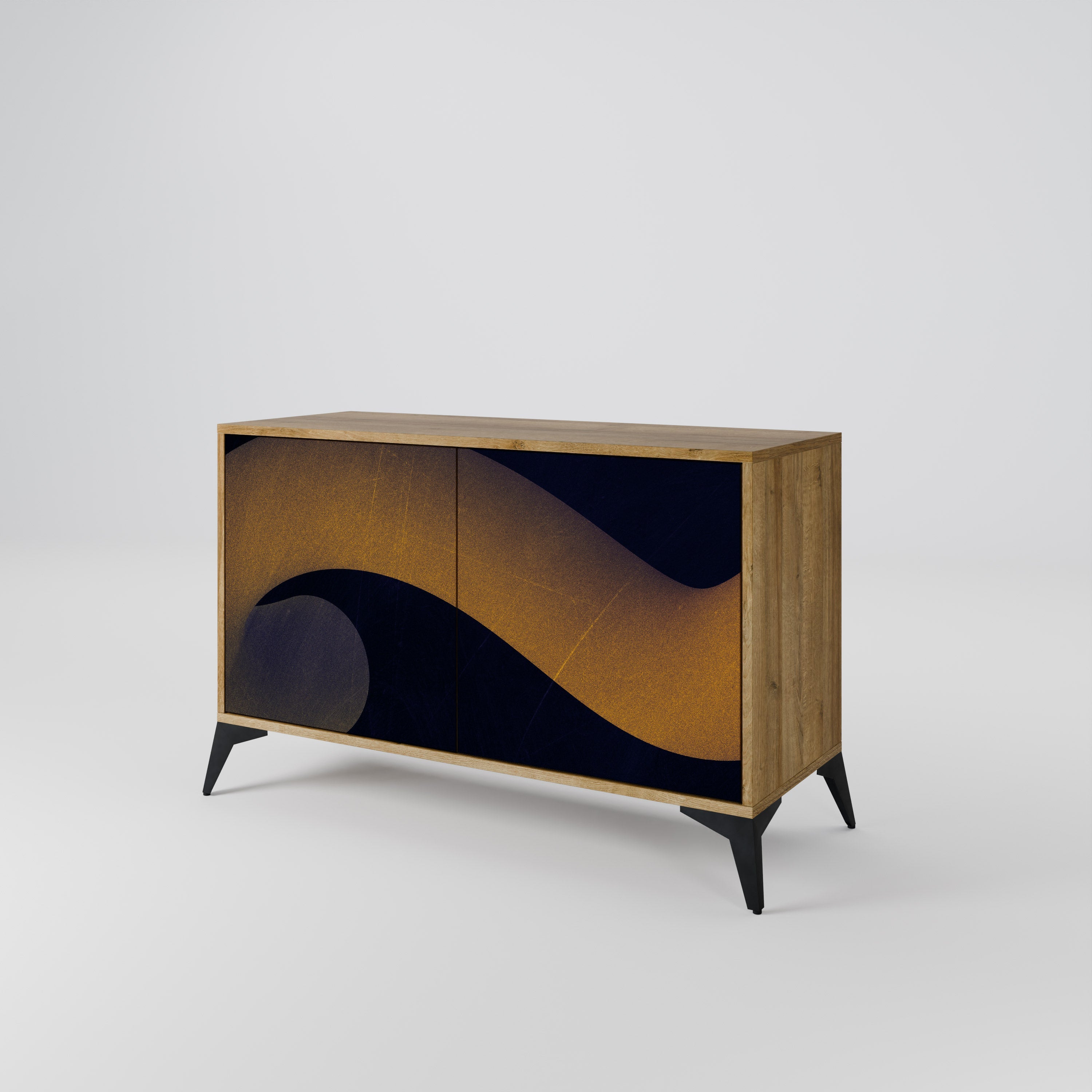 HOLLOW TIME Sideboard mit 2 Türen in Eichenoptik