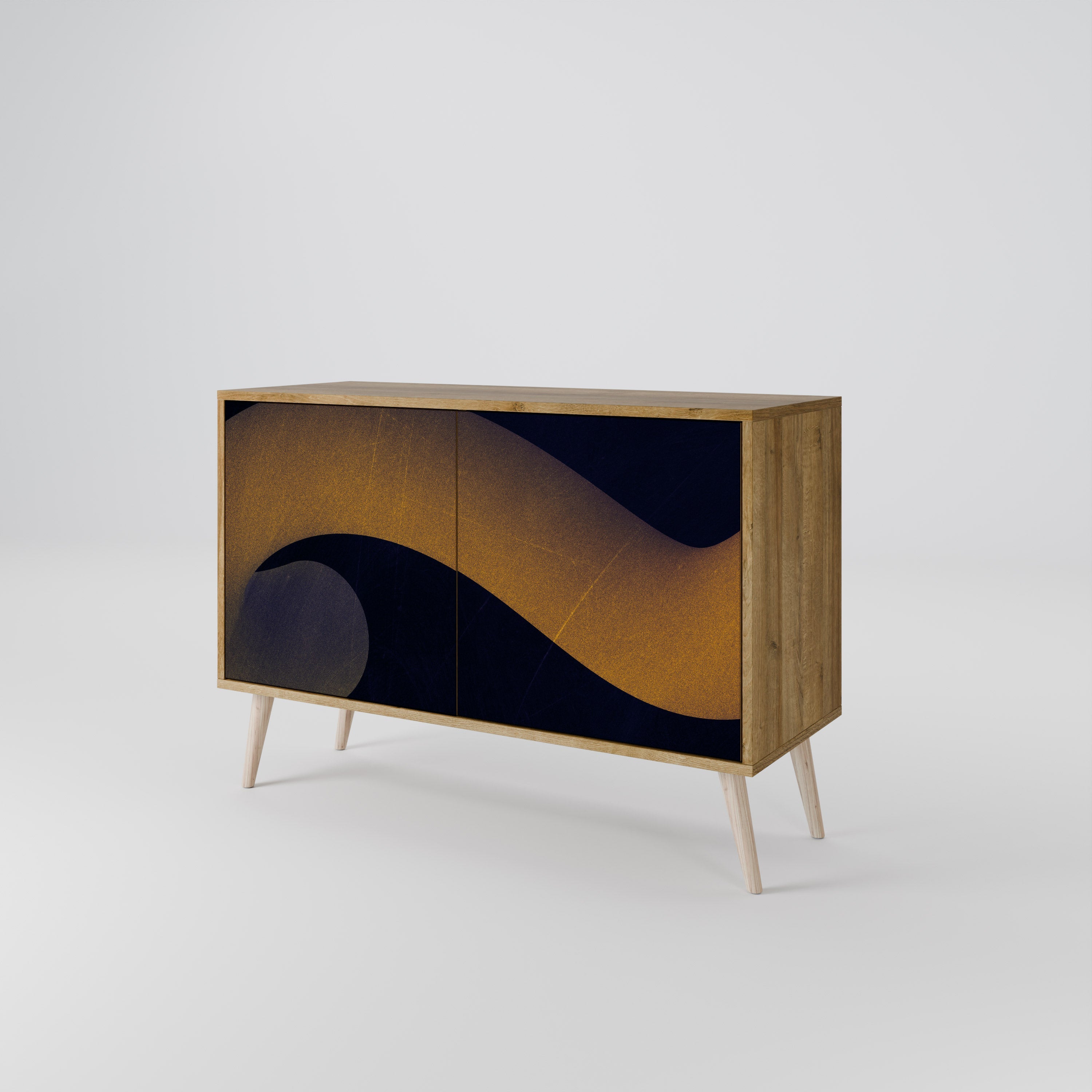 HOLLOW TIME Sideboard mit 2 Türen in Eichenoptik