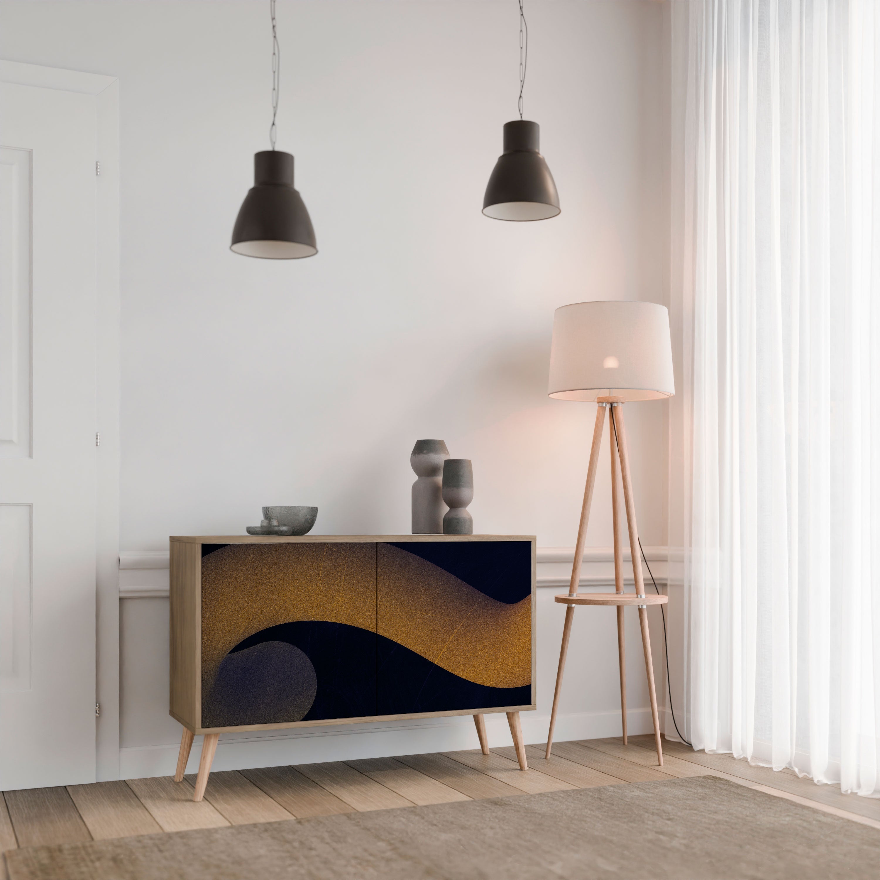 HOLLOW TIME Sideboard mit 2 Türen in Eichenoptik