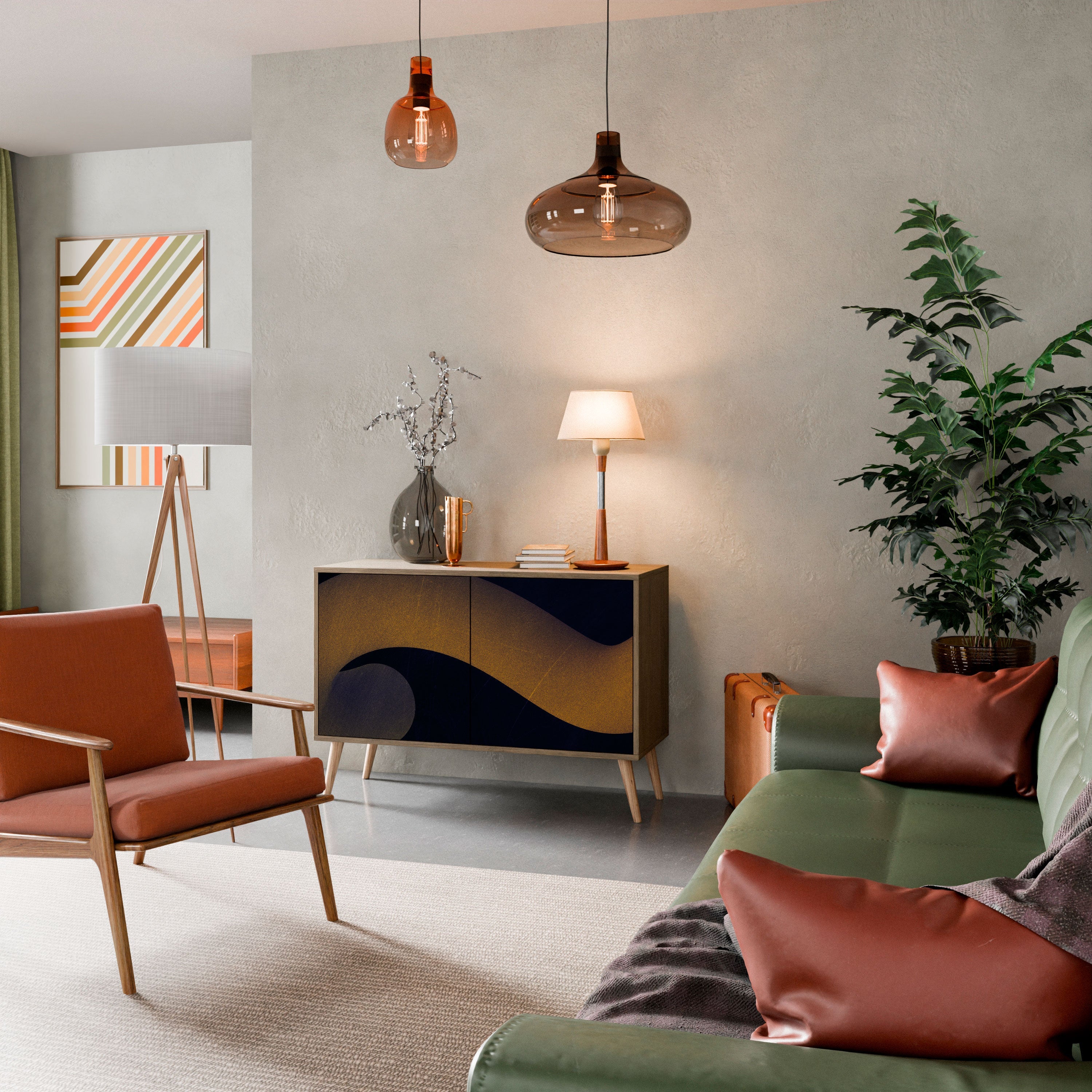 HOLLOW TIME Sideboard mit 2 Türen in Eichenoptik