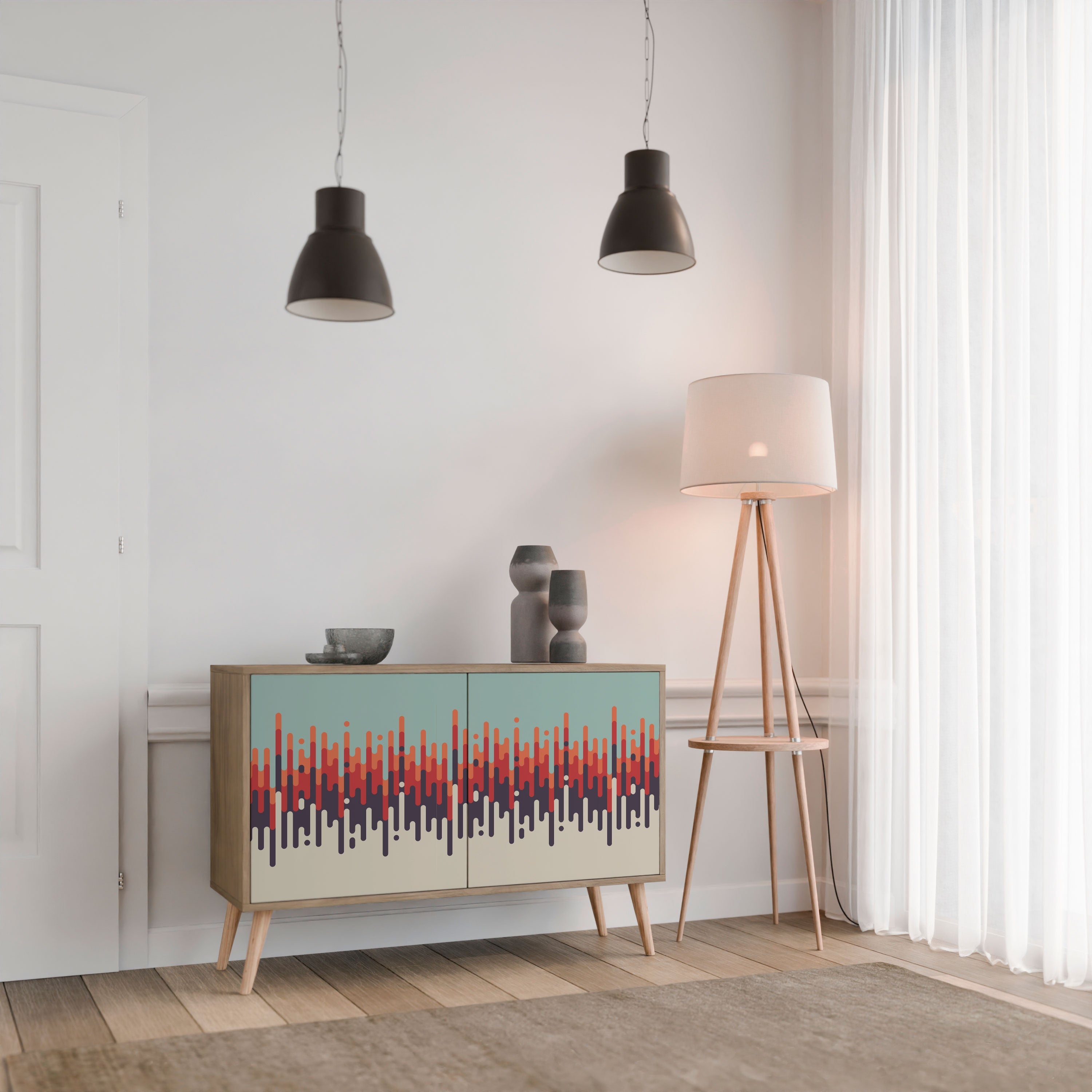 CHROMA CONTOURS Sideboard mit 2 Türen in Eichenoptik