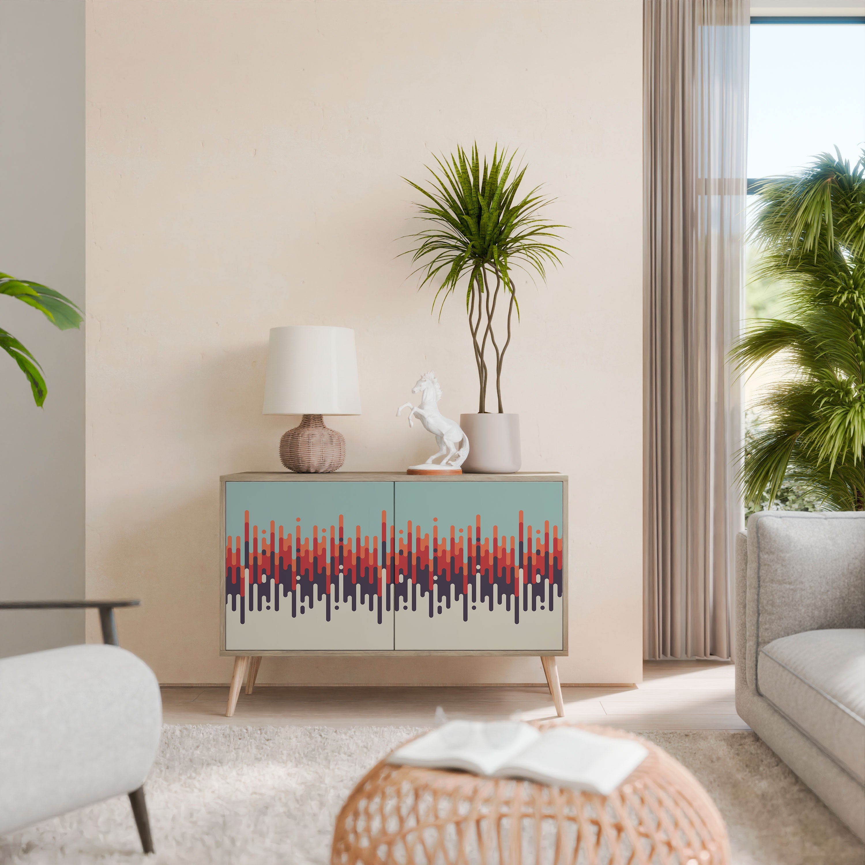 CHROMA CONTOURS Sideboard mit 2 Türen in Eichenoptik