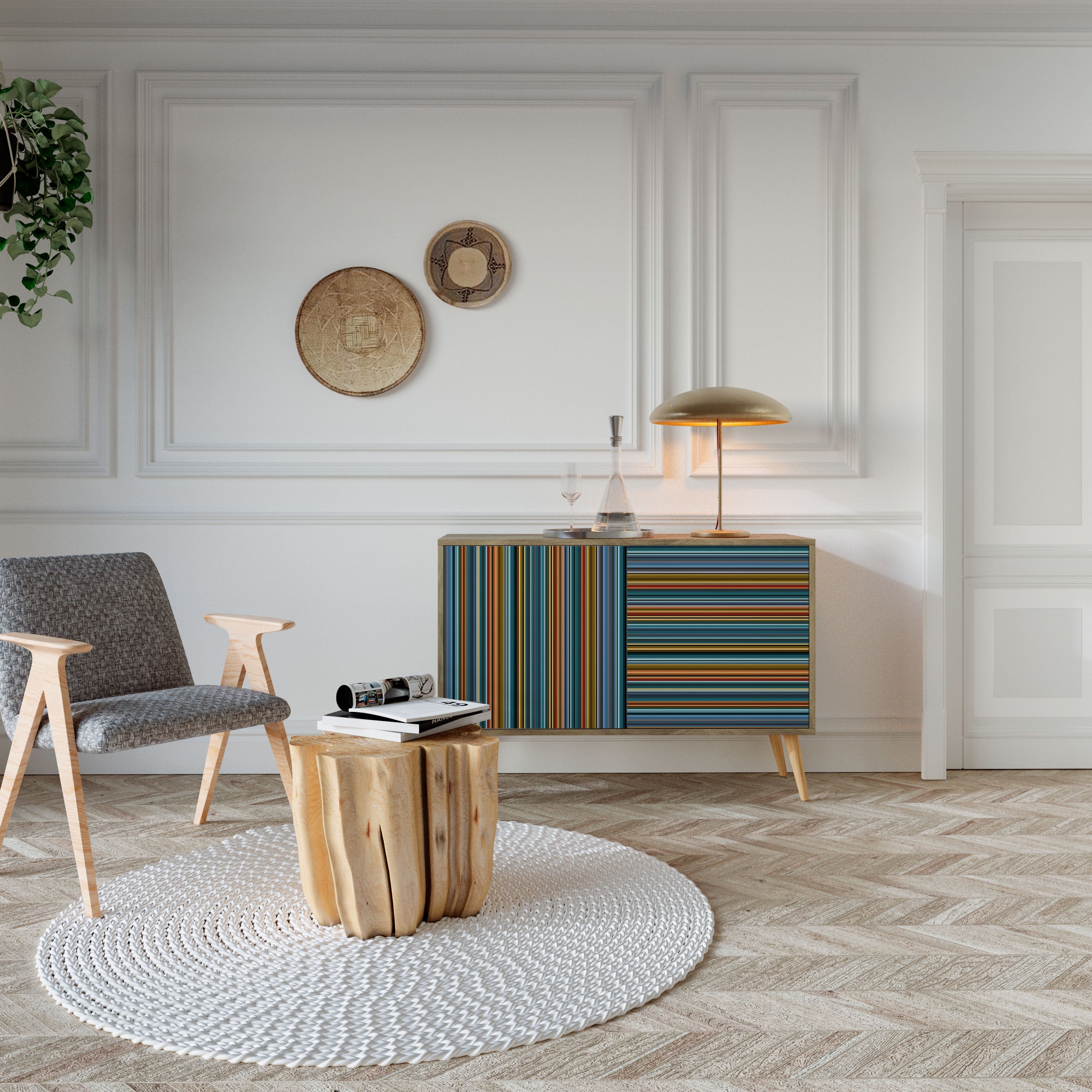 LINEOUT SPECTRUM Sideboard mit 2 Türen in Eichenoptik