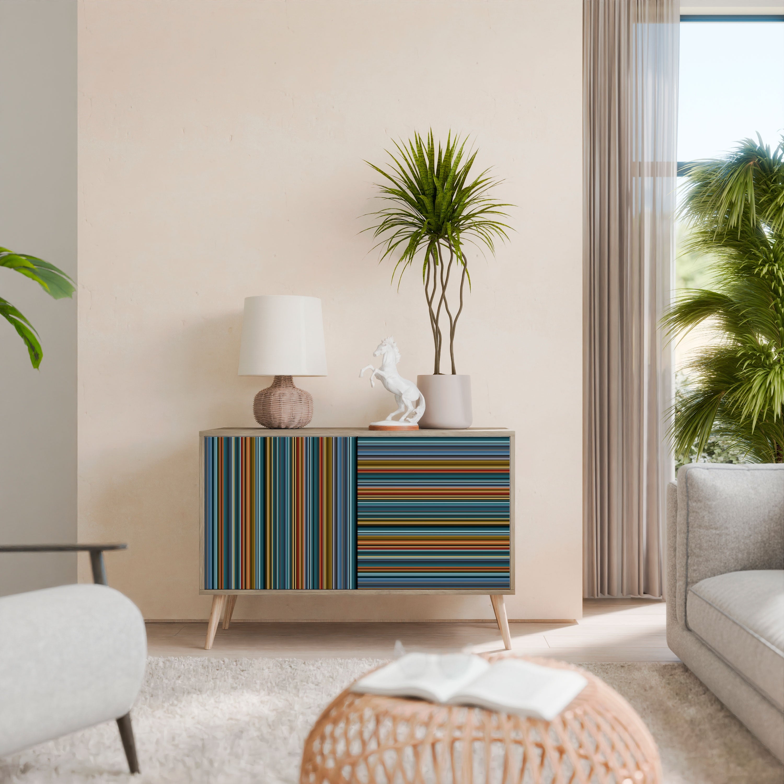 LINEOUT SPECTRUM Sideboard mit 2 Türen in Eichenoptik