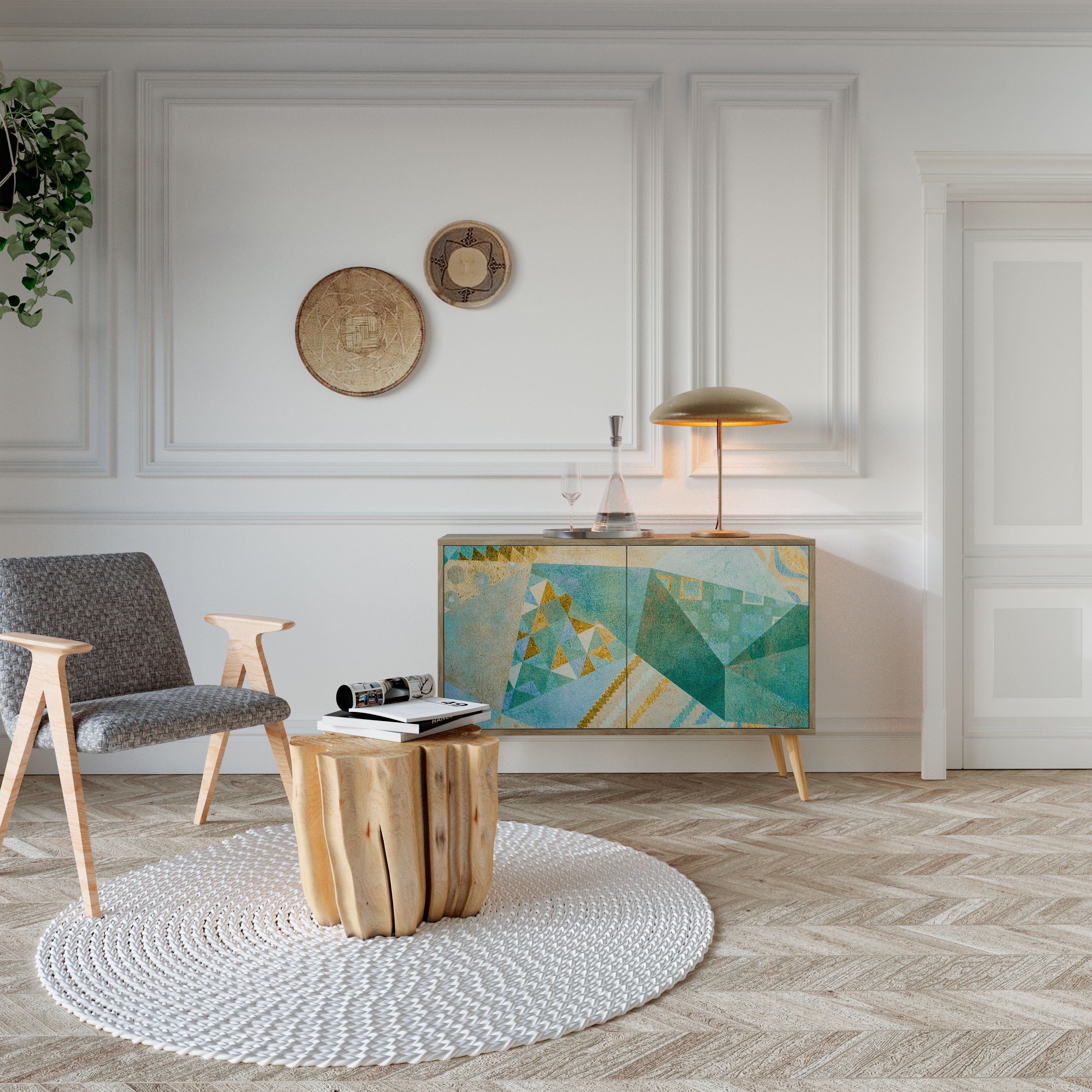 SPECTRUM SPLENDOR Sideboard mit 2 Türen in Eichenoptik