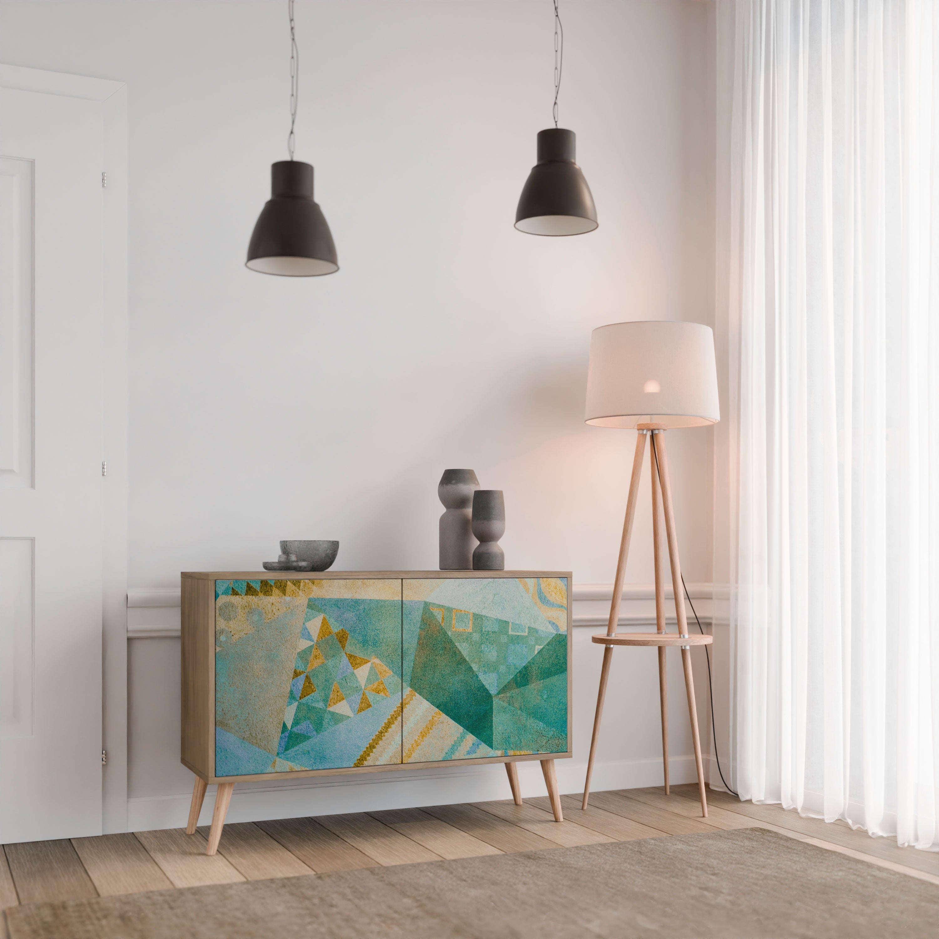 SPECTRUM SPLENDOR Sideboard mit 2 Türen in Eichenoptik