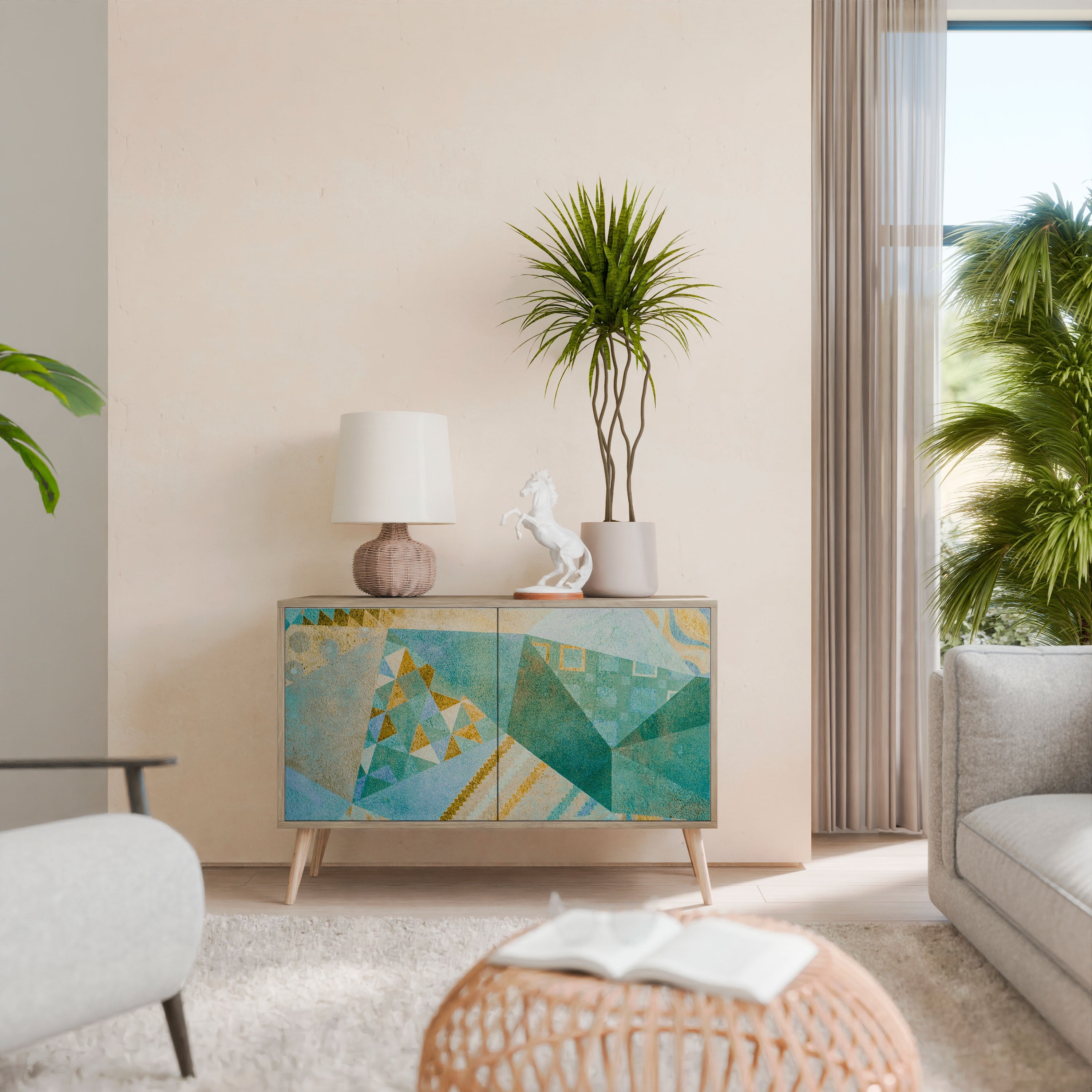 SPECTRUM SPLENDOR Sideboard mit 2 Türen in Eichenoptik