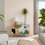 ABSTRACT FACES Sideboard mit 2 Türen in Eiche-Optik