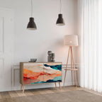 ABSTRACT LANDSCAPE Sideboard mit 2 Türen in Eiche-Optik