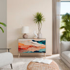 ABSTRACT LANDSCAPE Sideboard mit 2 Türen in Eiche-Optik