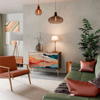 ABSTRACT LANDSCAPE Sideboard mit 2 Türen in Eiche-Optik