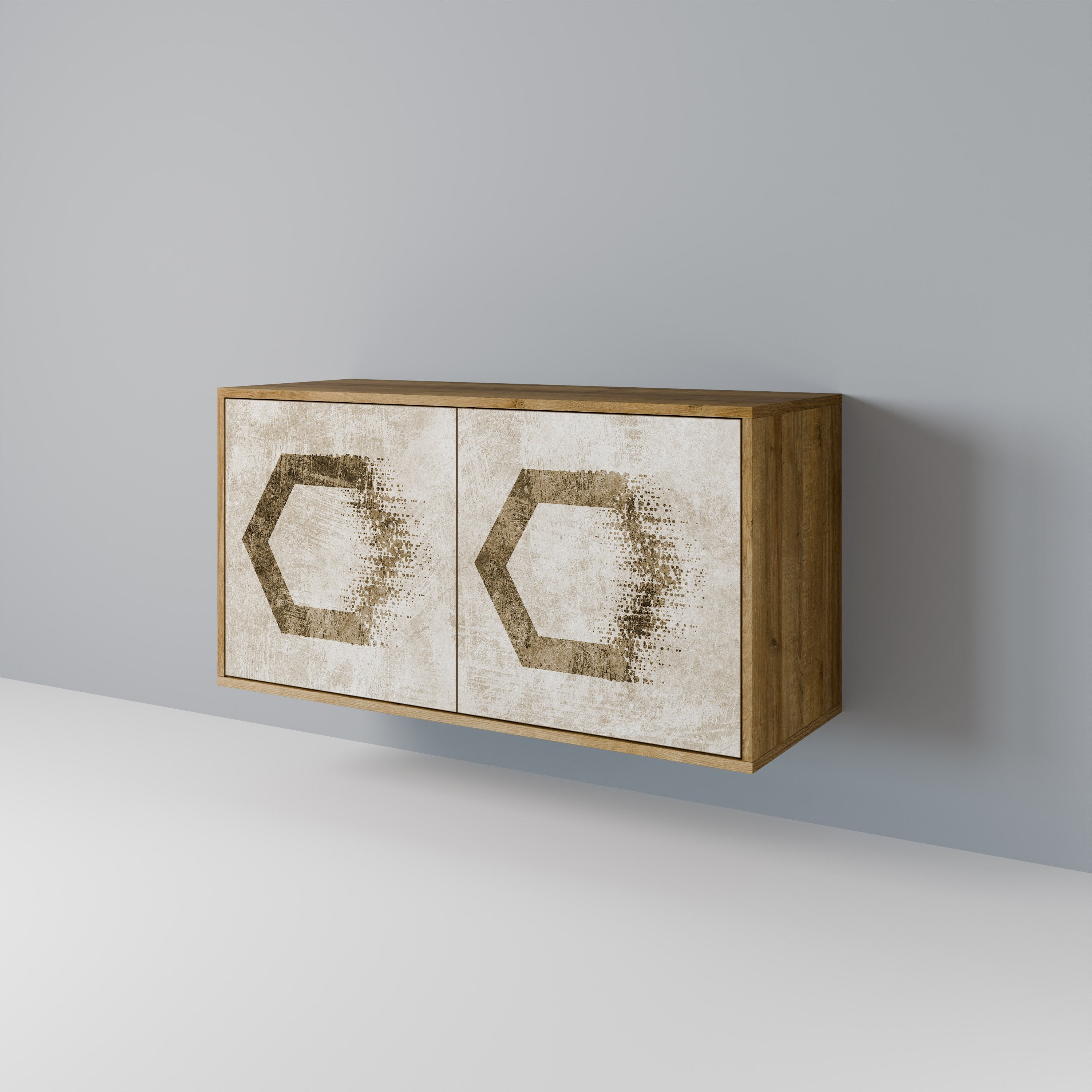 HEXAGONAL SHAPES 2-türiges Sideboard in Eichenoptik