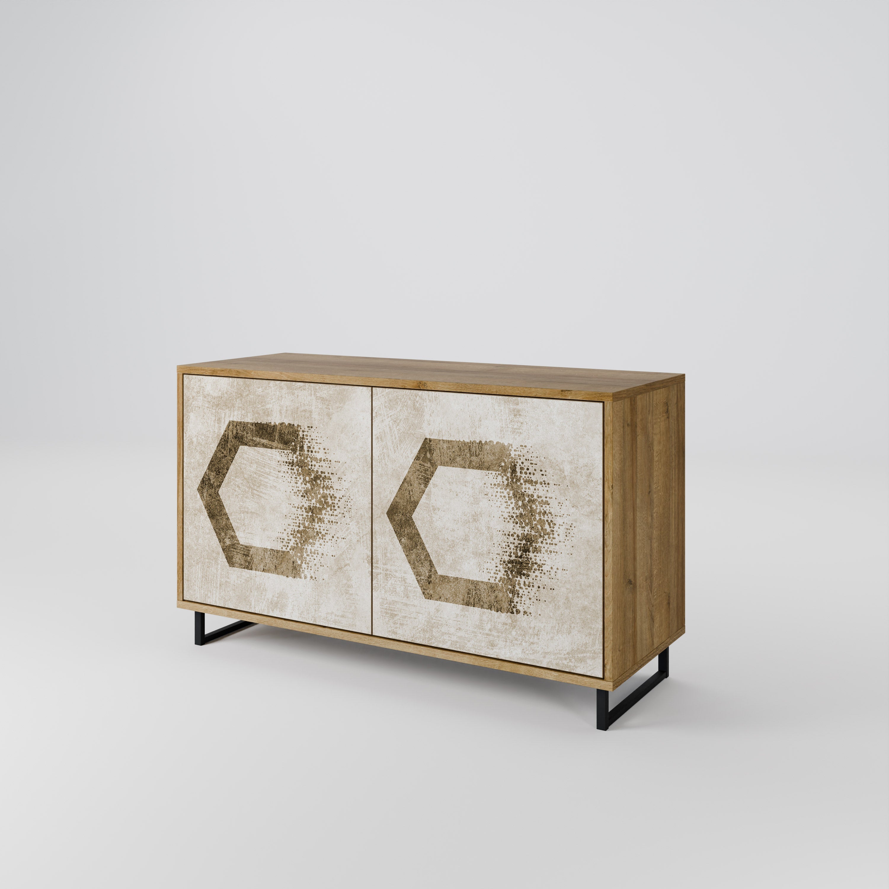 HEXAGONAL SHAPES 2-türiges Sideboard in Eichenoptik