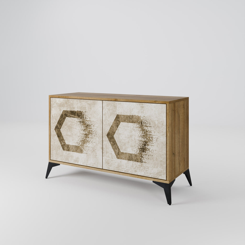 HEXAGONAL SHAPES 2-türiges Sideboard in Eichenoptik