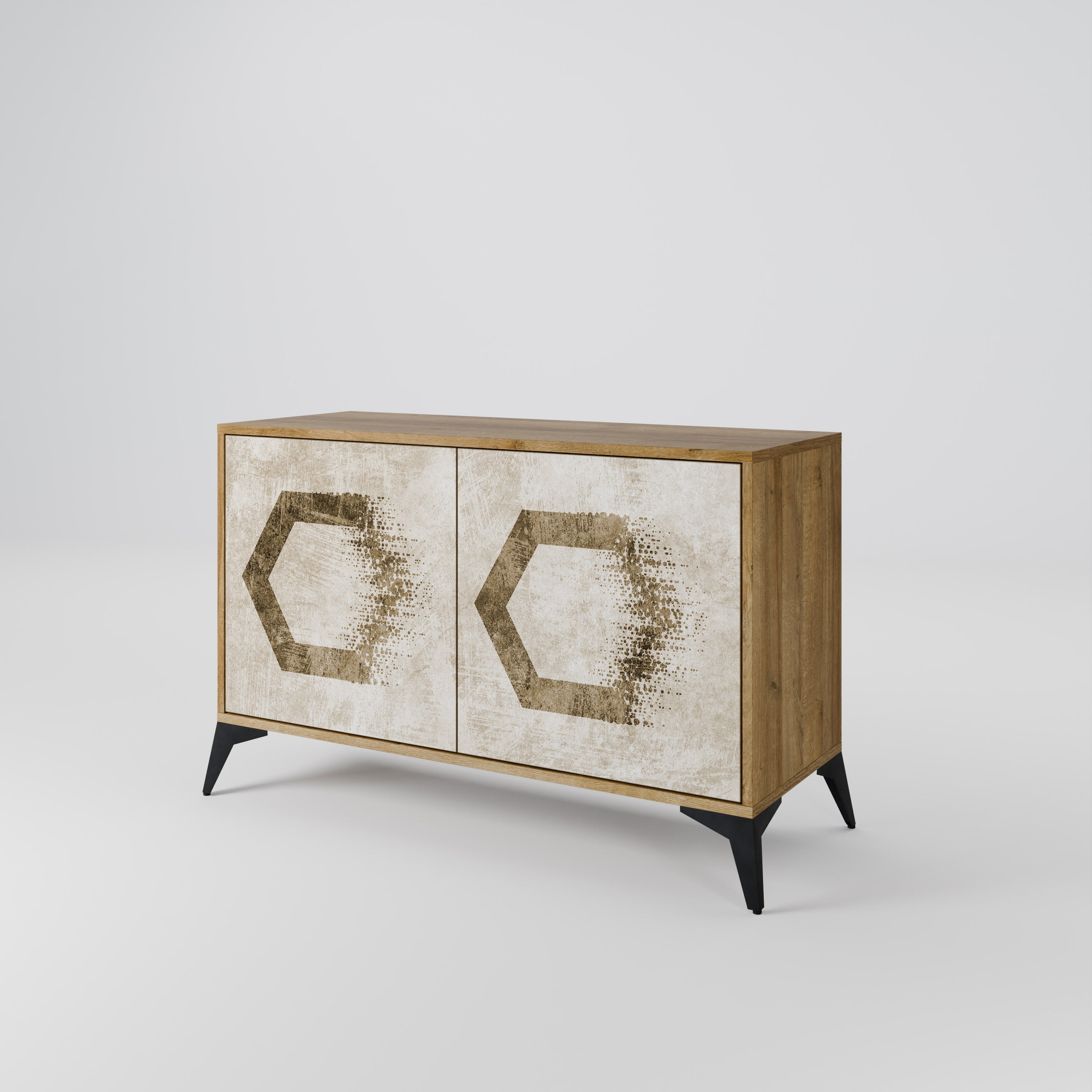 HEXAGONAL SHAPES 2-türiges Sideboard in Eichenoptik
