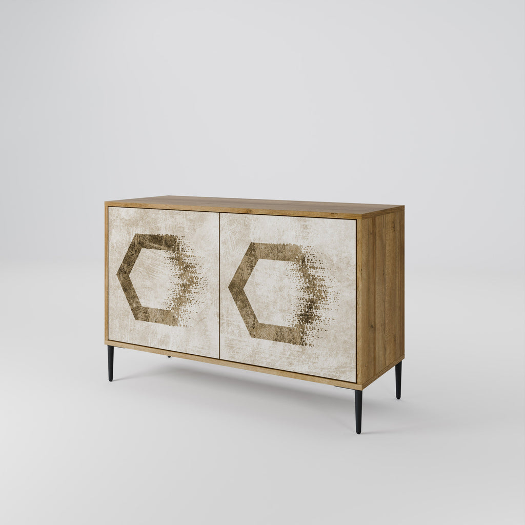 HEXAGONAL SHAPES 2-türiges Sideboard in Eichenoptik