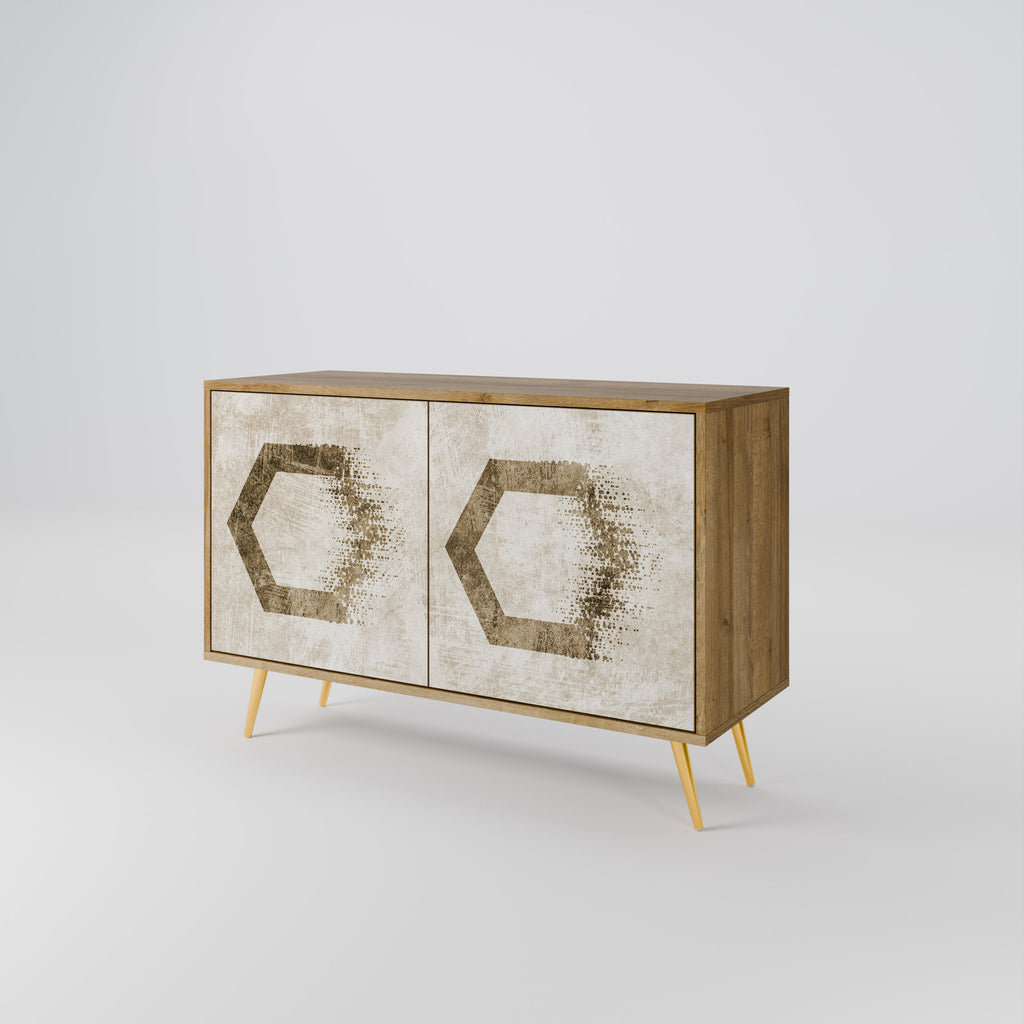 HEXAGONAL SHAPES 2-türiges Sideboard in Eichenoptik