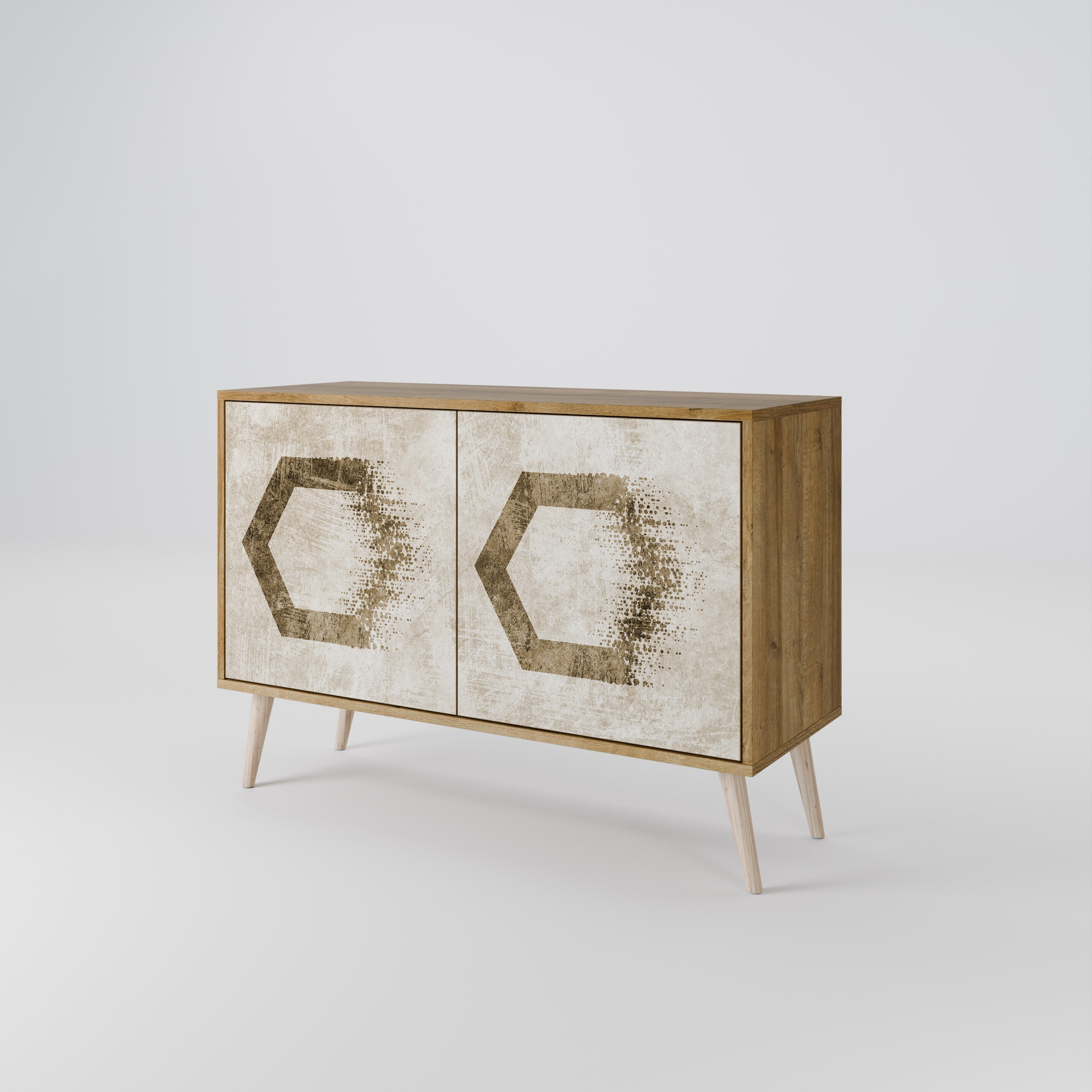 HEXAGONAL SHAPES 2-türiges Sideboard in Eichenoptik