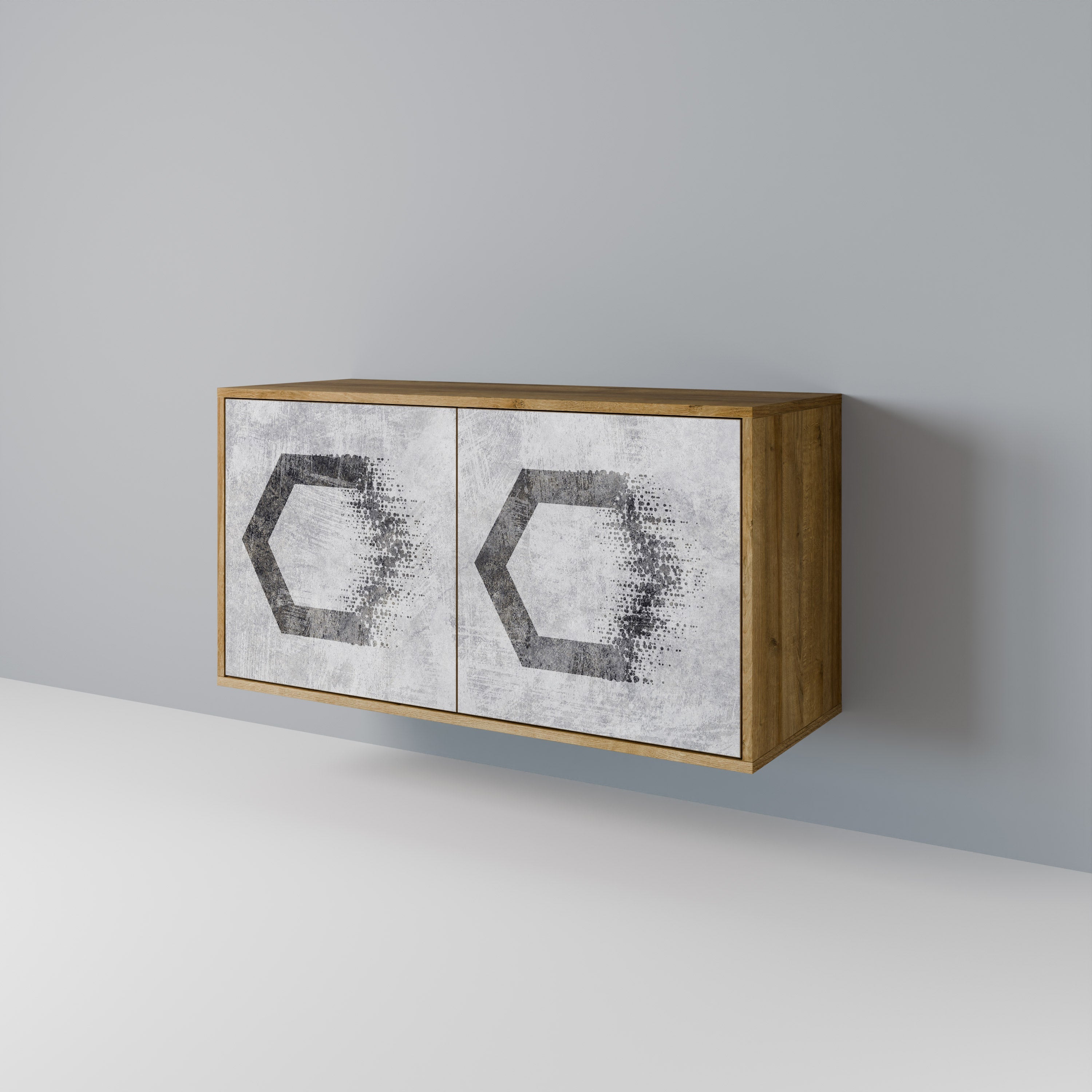 HEXAGONAL FIGURES Sideboard mit 2 Türen in Eichenoptik