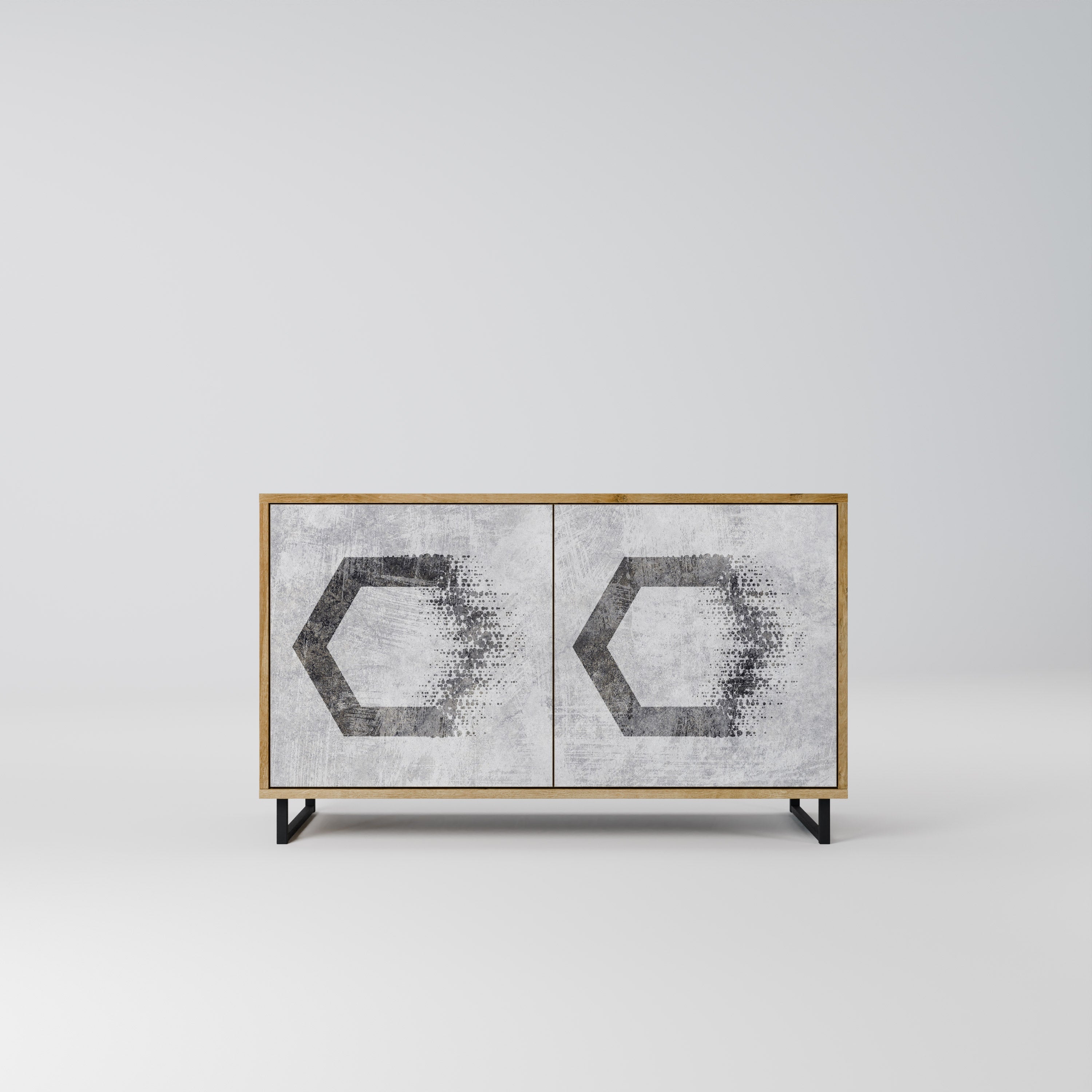 HEXAGONAL FIGURES Sideboard mit 2 Türen in Eichenoptik