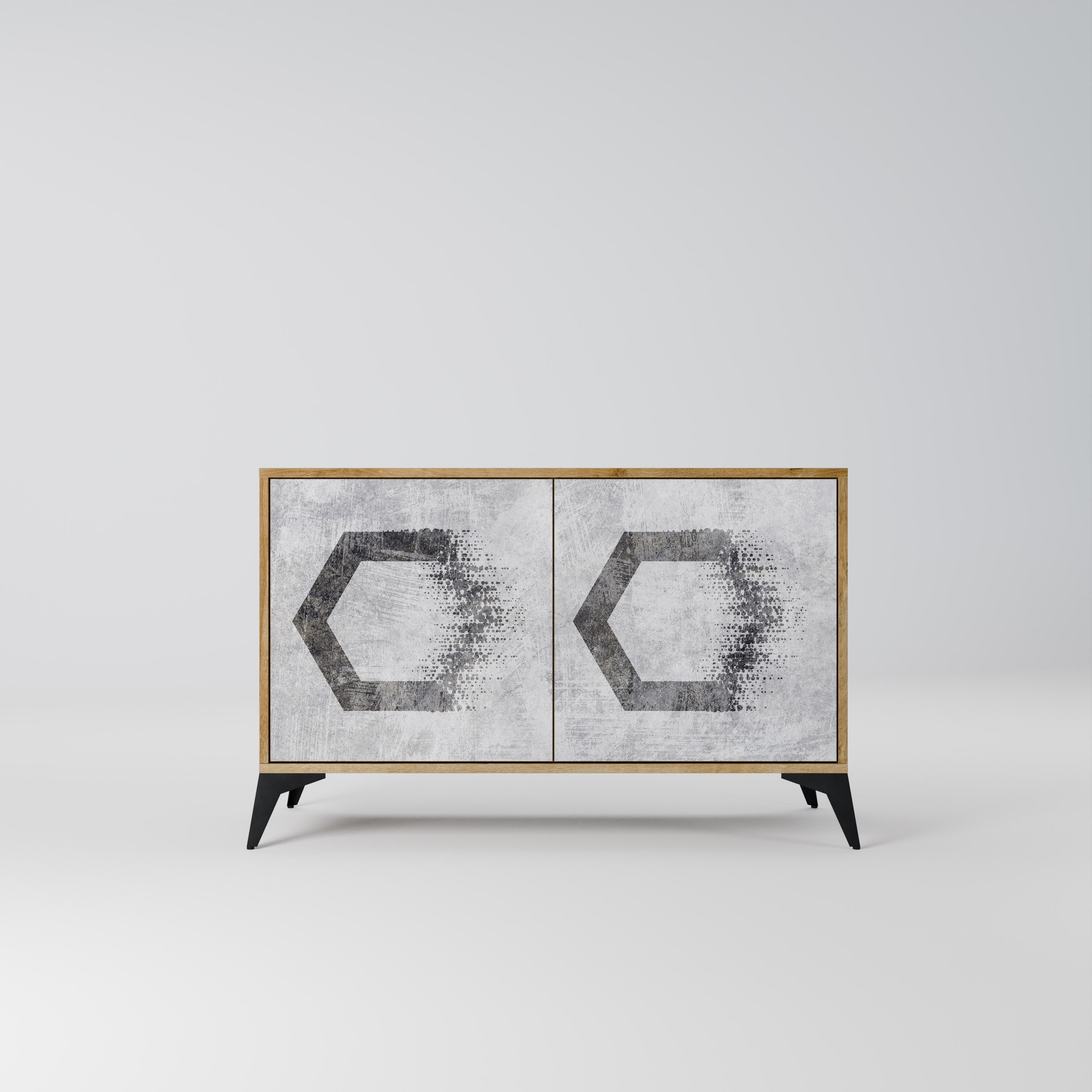 HEXAGONAL FIGURES Sideboard mit 2 Türen in Eichenoptik