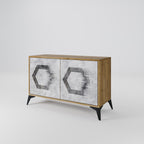 HEXAGONAL FIGURES Sideboard mit 2 Türen in Eiche-Optik