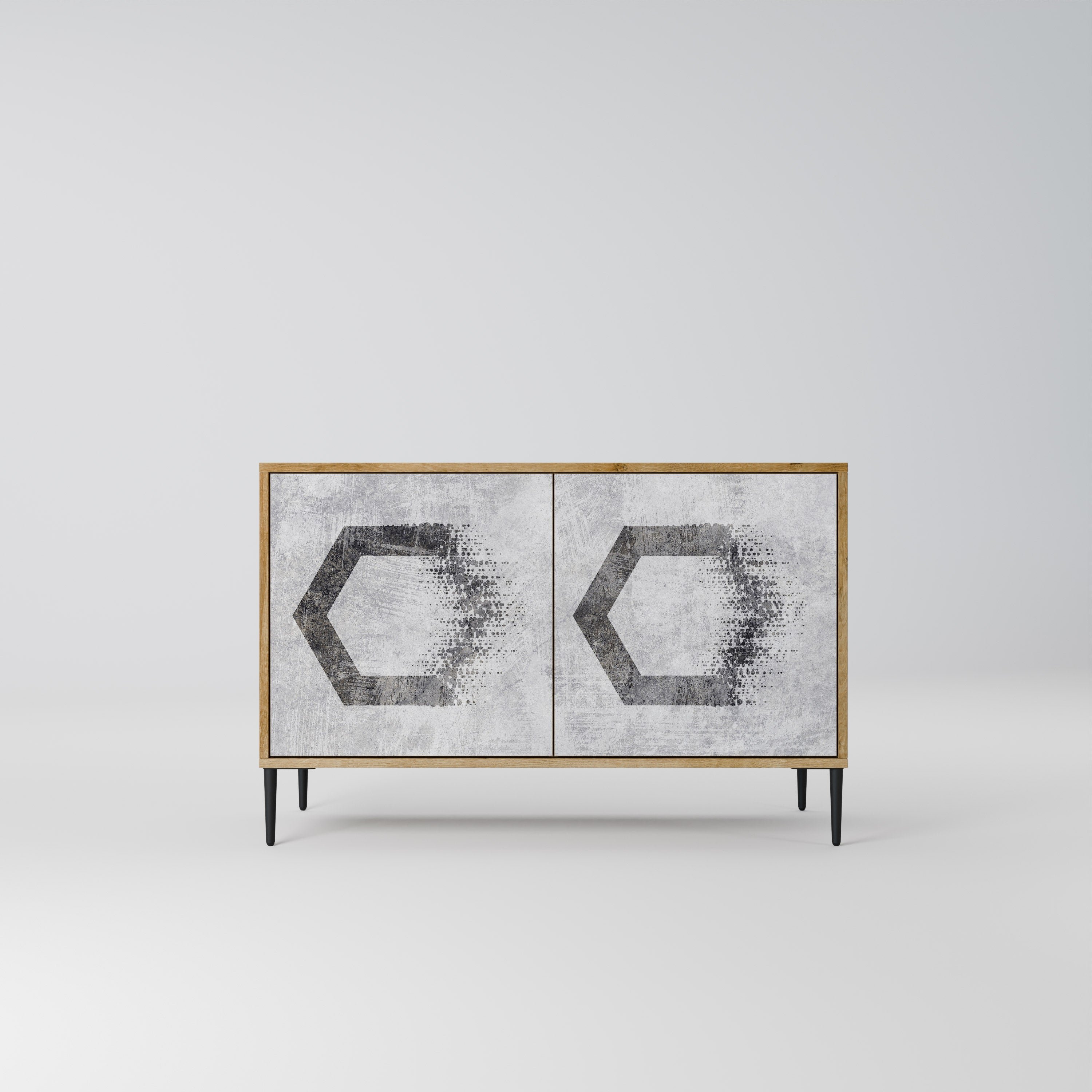 HEXAGONAL FIGURES Sideboard mit 2 Türen in Eichenoptik