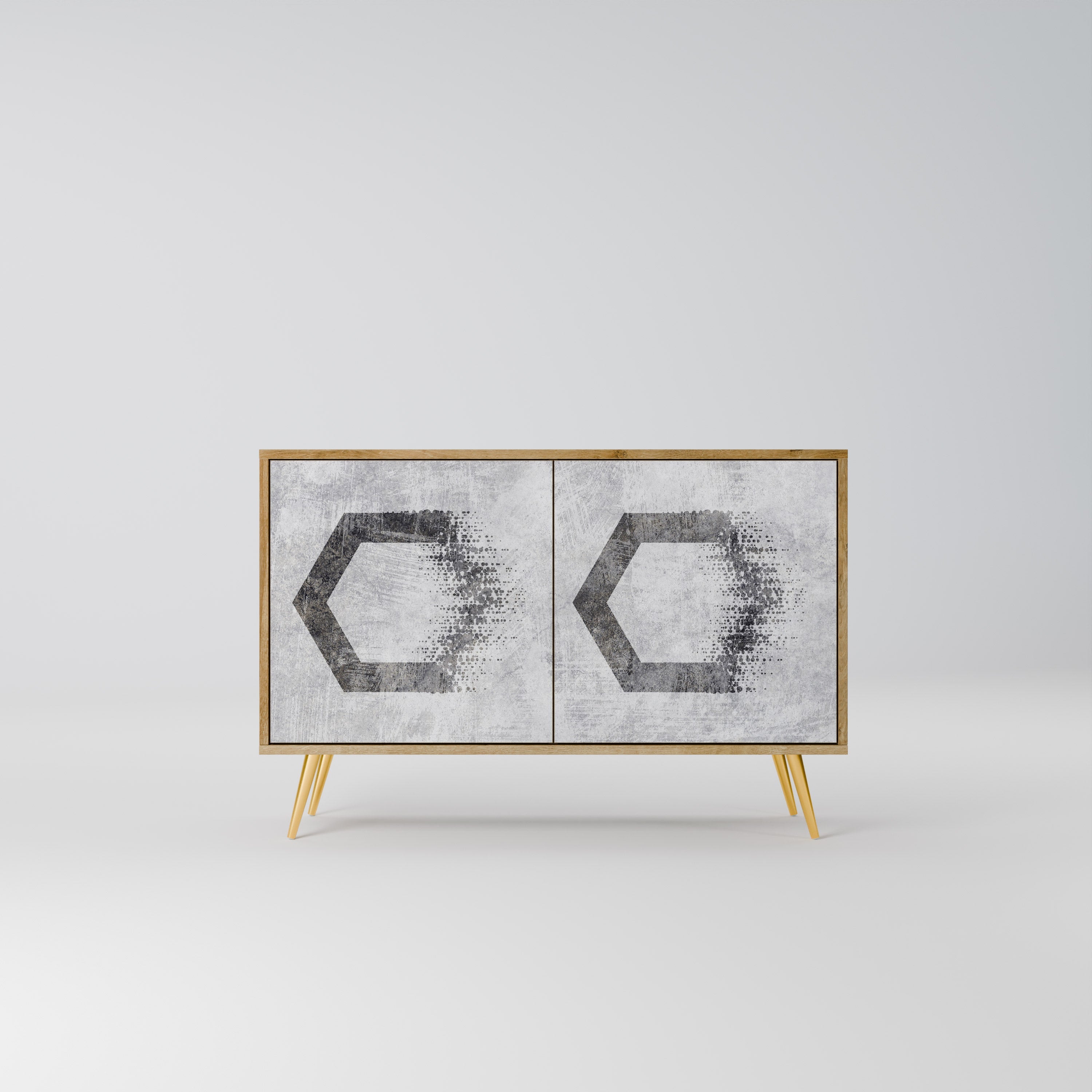 HEXAGONAL FIGURES Sideboard mit 2 Türen in Eichenoptik