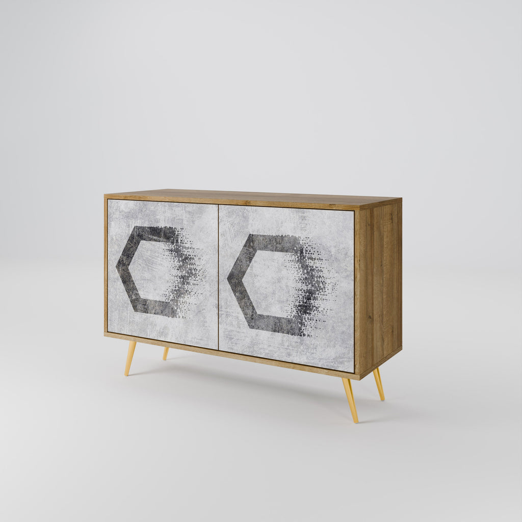 HEXAGONAL FIGURES Sideboard mit 2 Türen in Eichenoptik