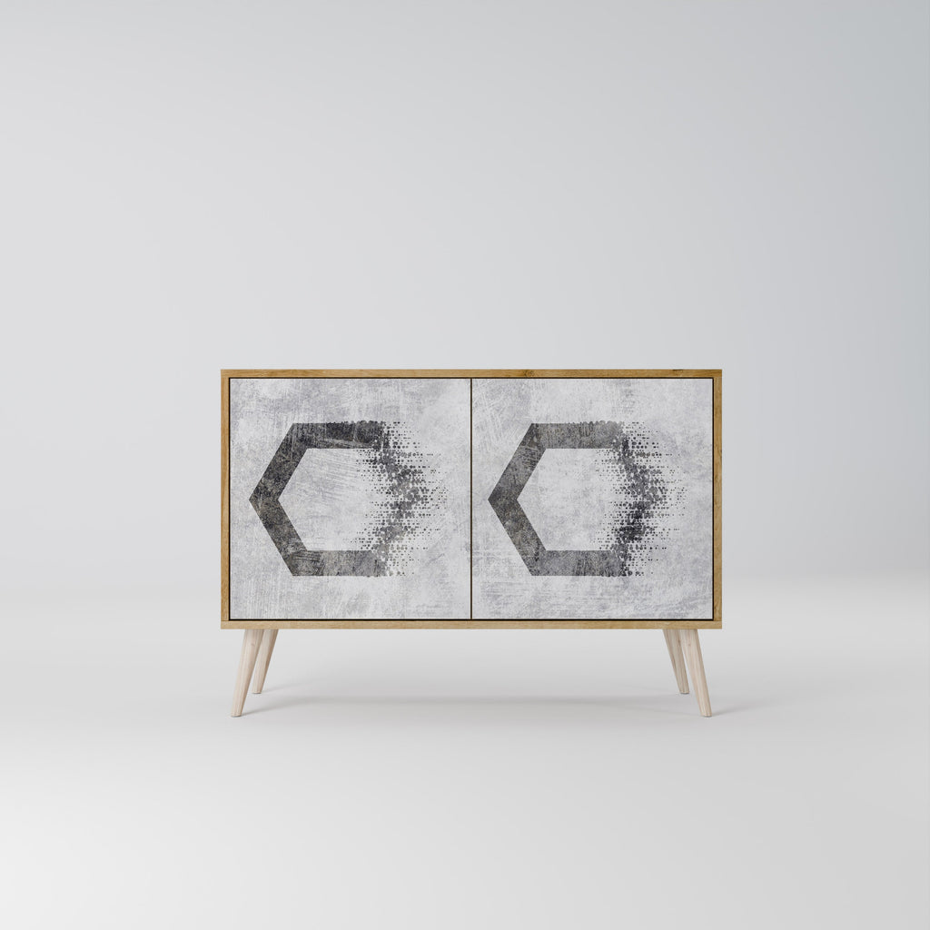 HEXAGONAL FIGURES Sideboard mit 2 Türen in Eichenoptik