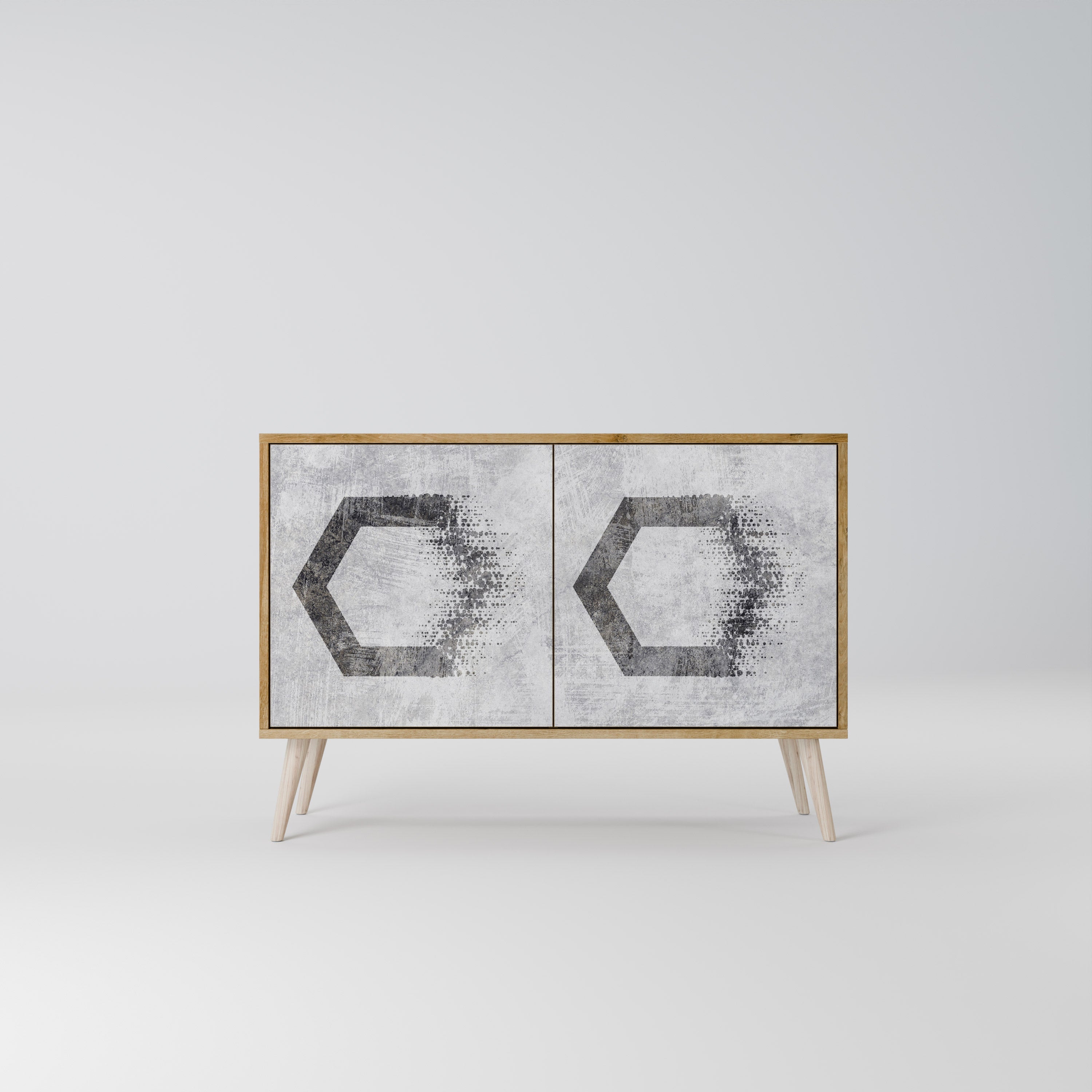 HEXAGONAL FIGURES Sideboard mit 2 Türen in Eichenoptik