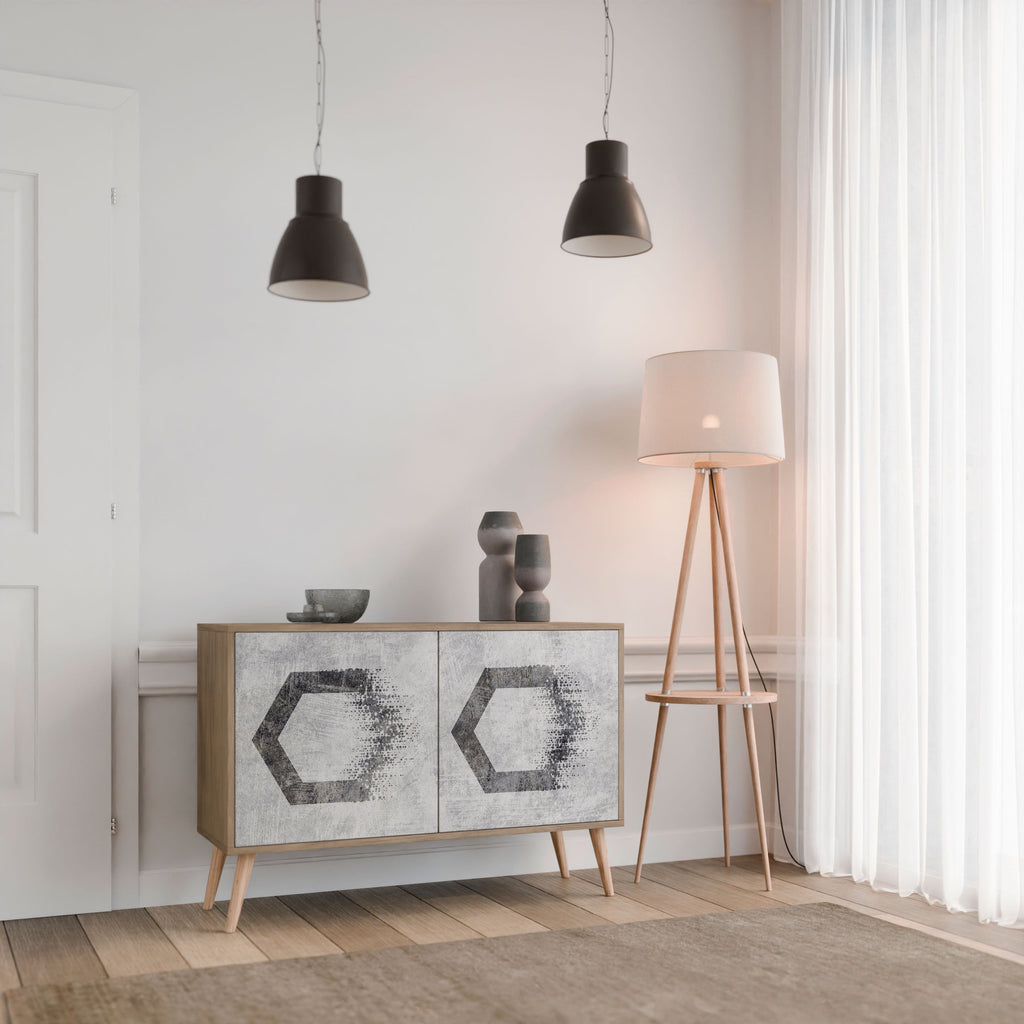 HEXAGONAL FIGURES Sideboard mit 2 Türen in Eichenoptik