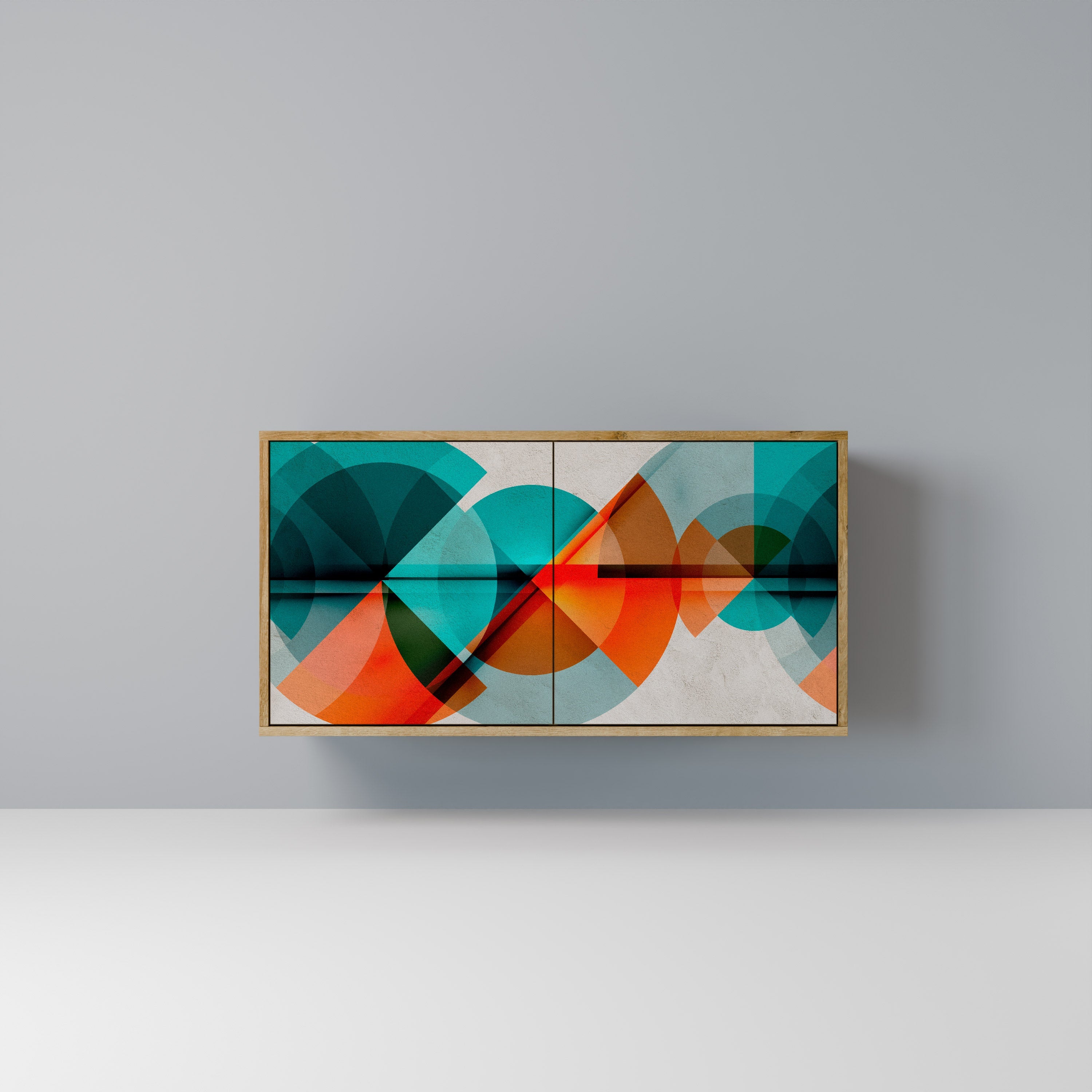 CIRCULAR RHAPSODY Sideboard mit 2 Türen in Eichenoptik