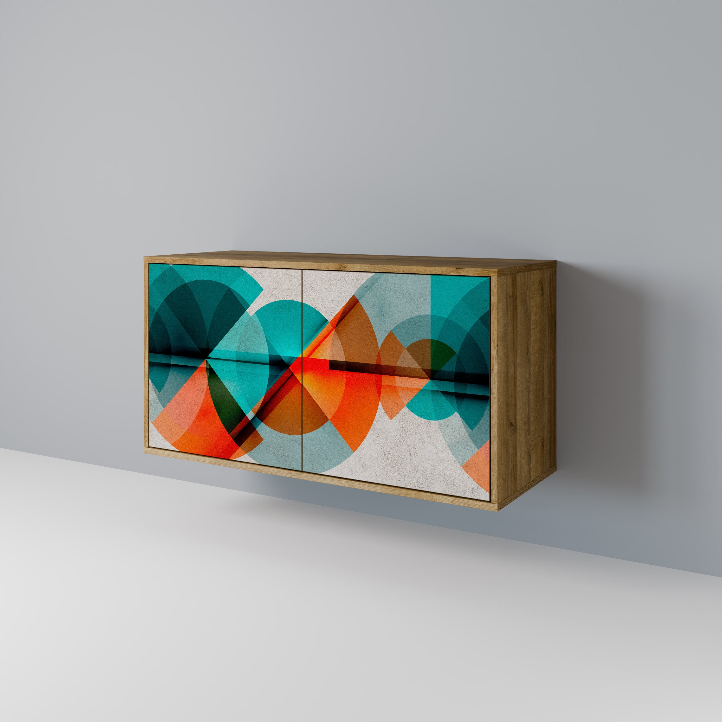CIRCULAR RHAPSODY Sideboard mit 2 Türen in Eichenoptik