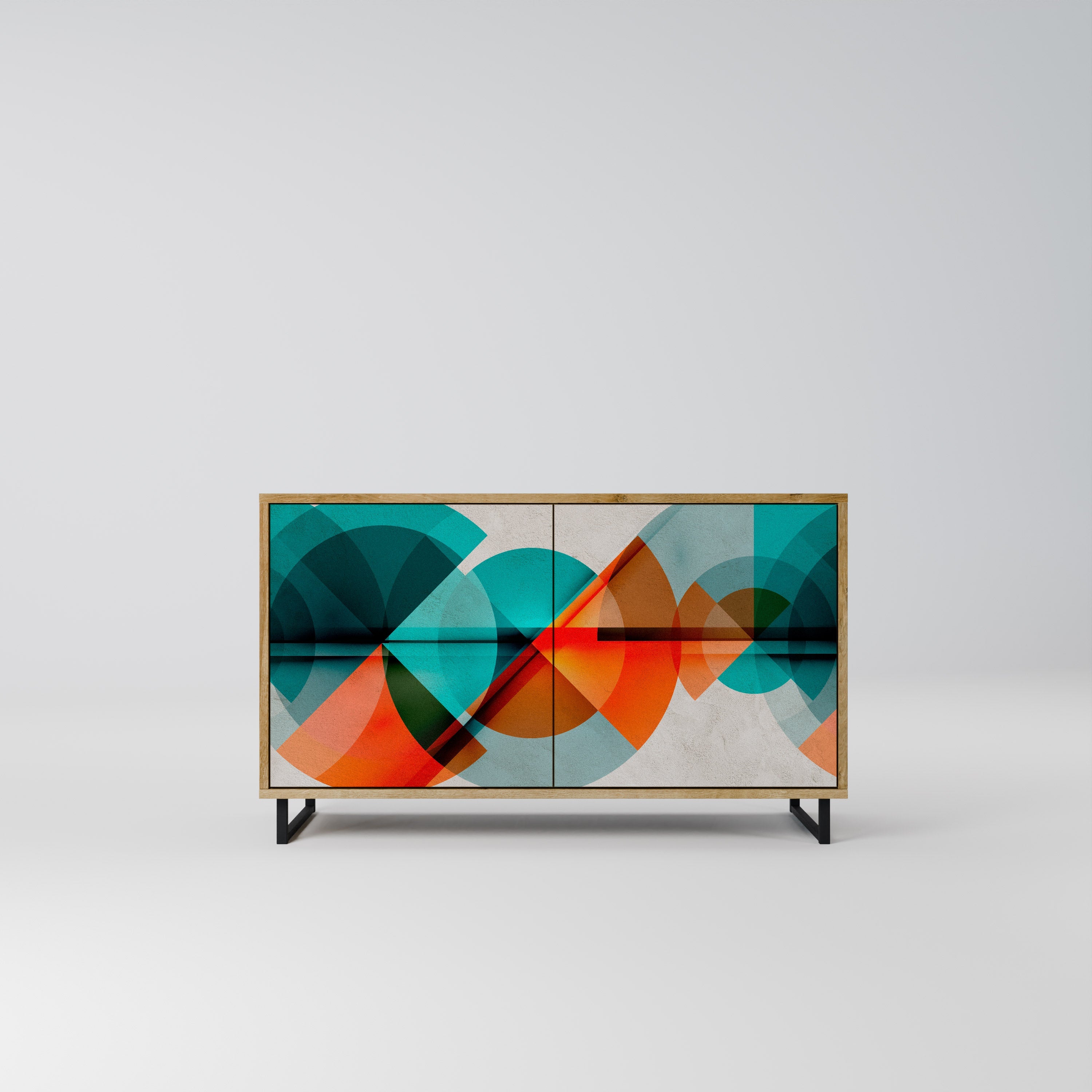 CIRCULAR RHAPSODY Sideboard mit 2 Türen in Eichenoptik