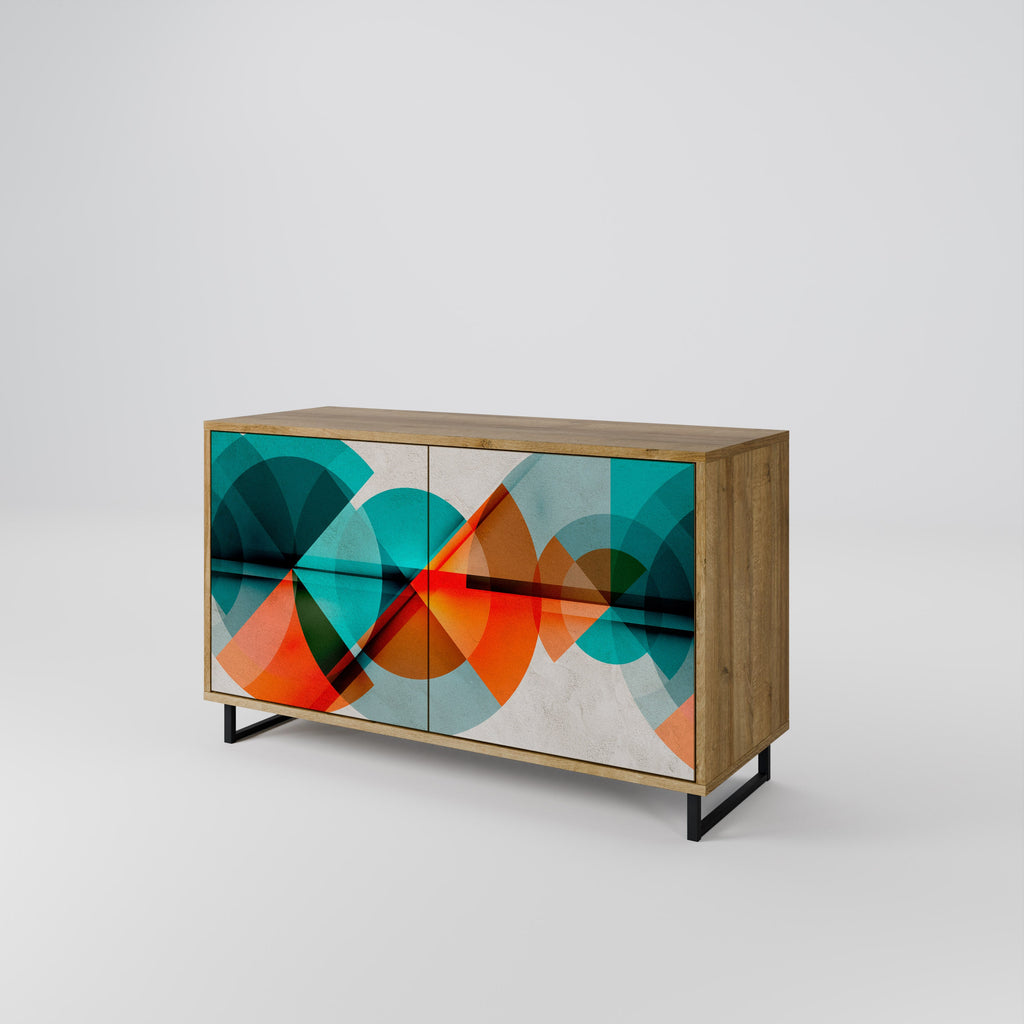 CIRCULAR RHAPSODY Sideboard mit 2 Türen in Eichenoptik