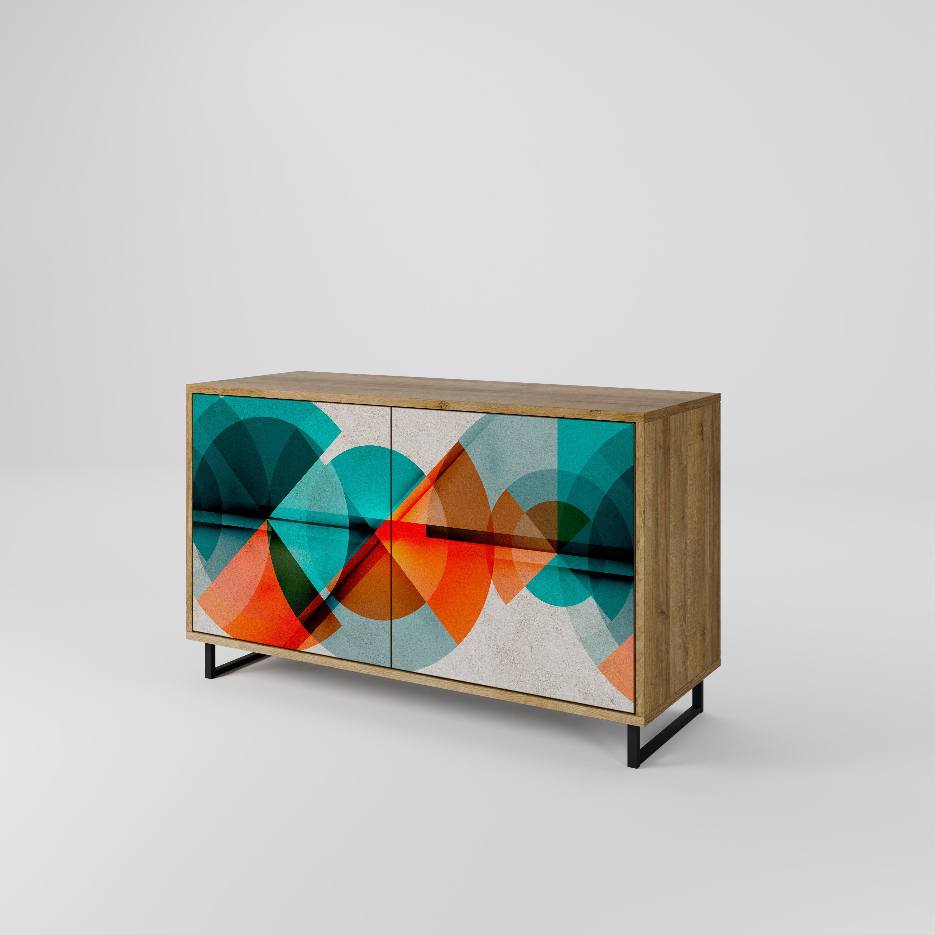 CIRCULAR RHAPSODY Sideboard mit 2 Türen in Eichenoptik