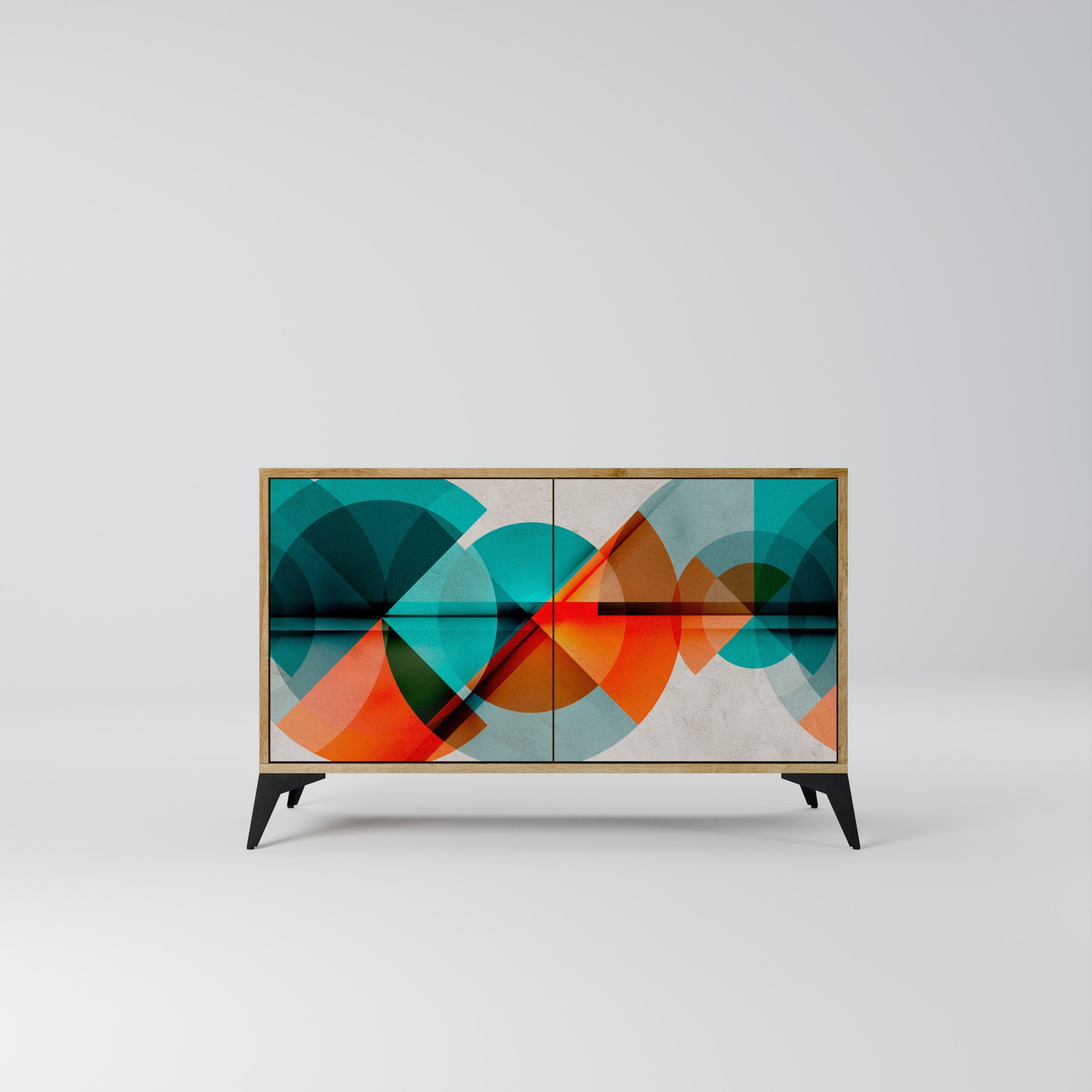 CIRCULAR RHAPSODY Sideboard mit 2 Türen in Eichenoptik