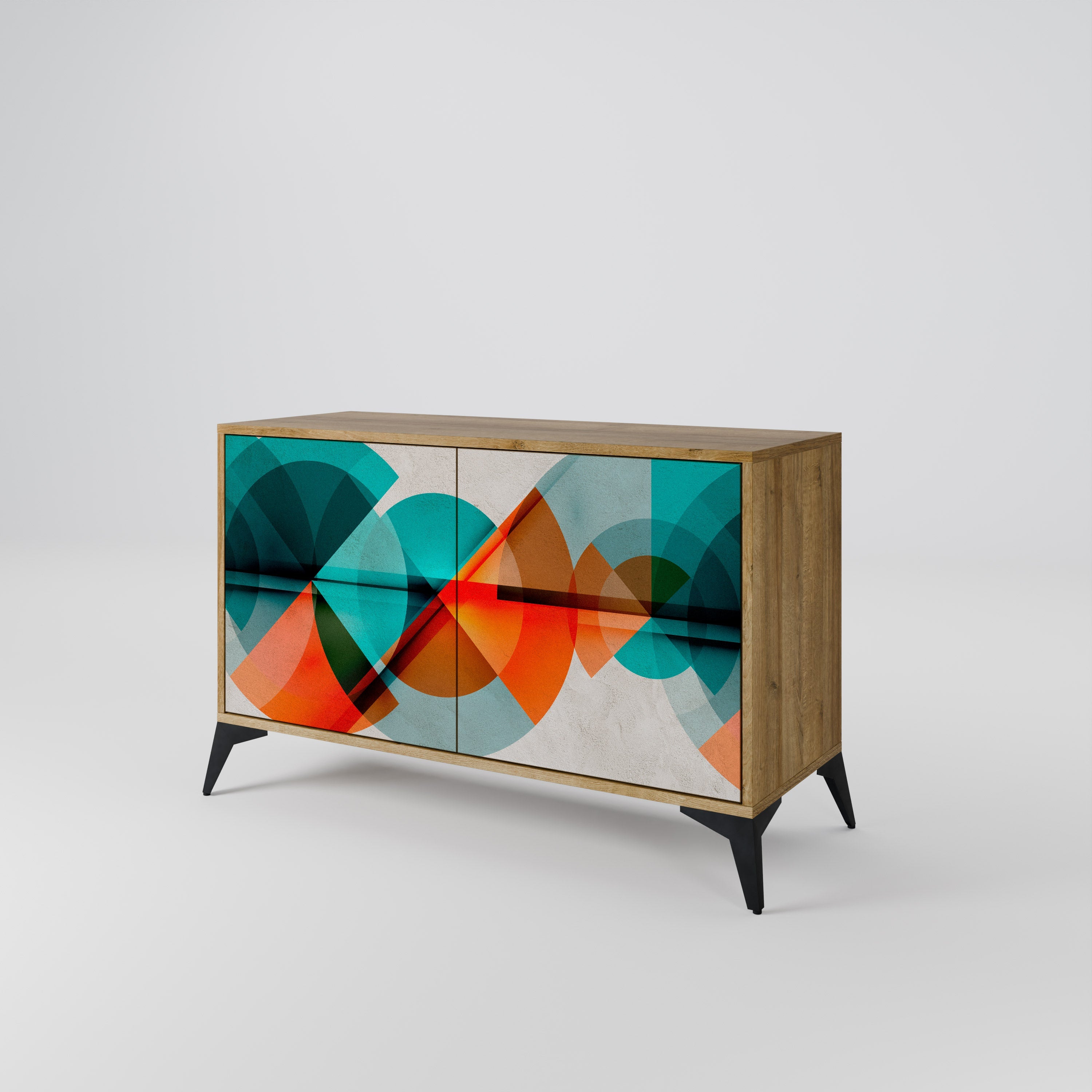 CIRCULAR RHAPSODY Sideboard mit 2 Türen in Eichenoptik