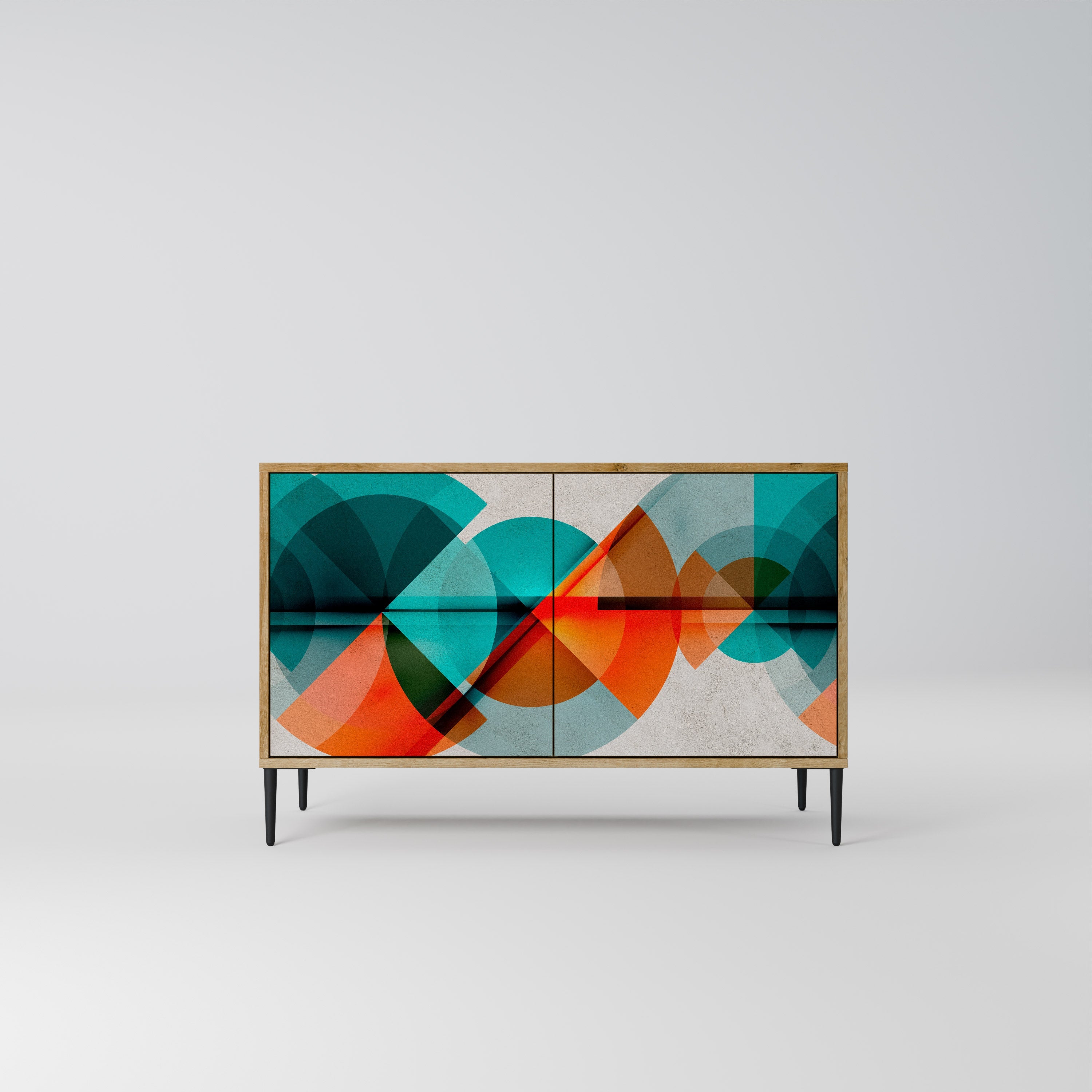CIRCULAR RHAPSODY Sideboard mit 2 Türen in Eichenoptik