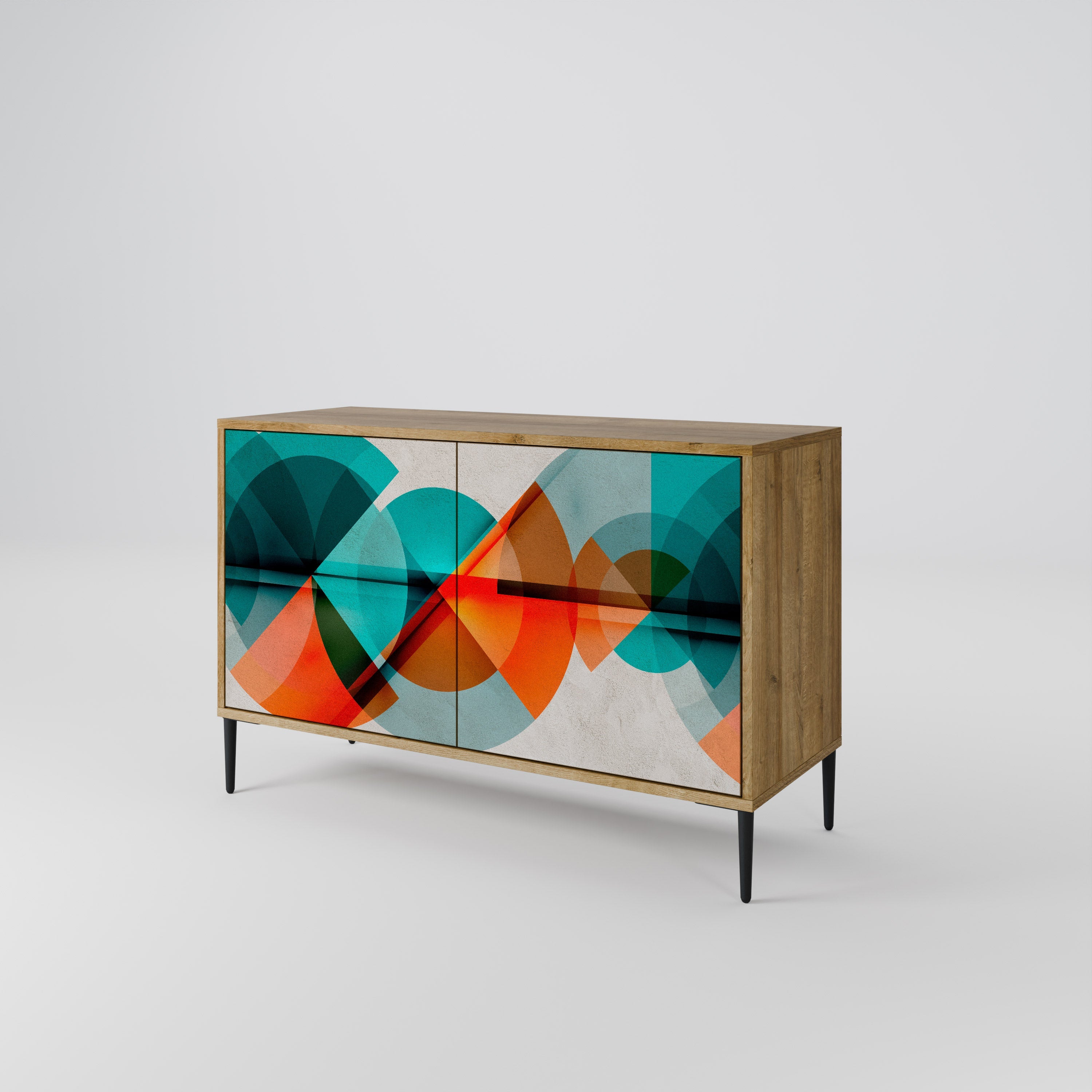 CIRCULAR RHAPSODY Sideboard mit 2 Türen in Eichenoptik