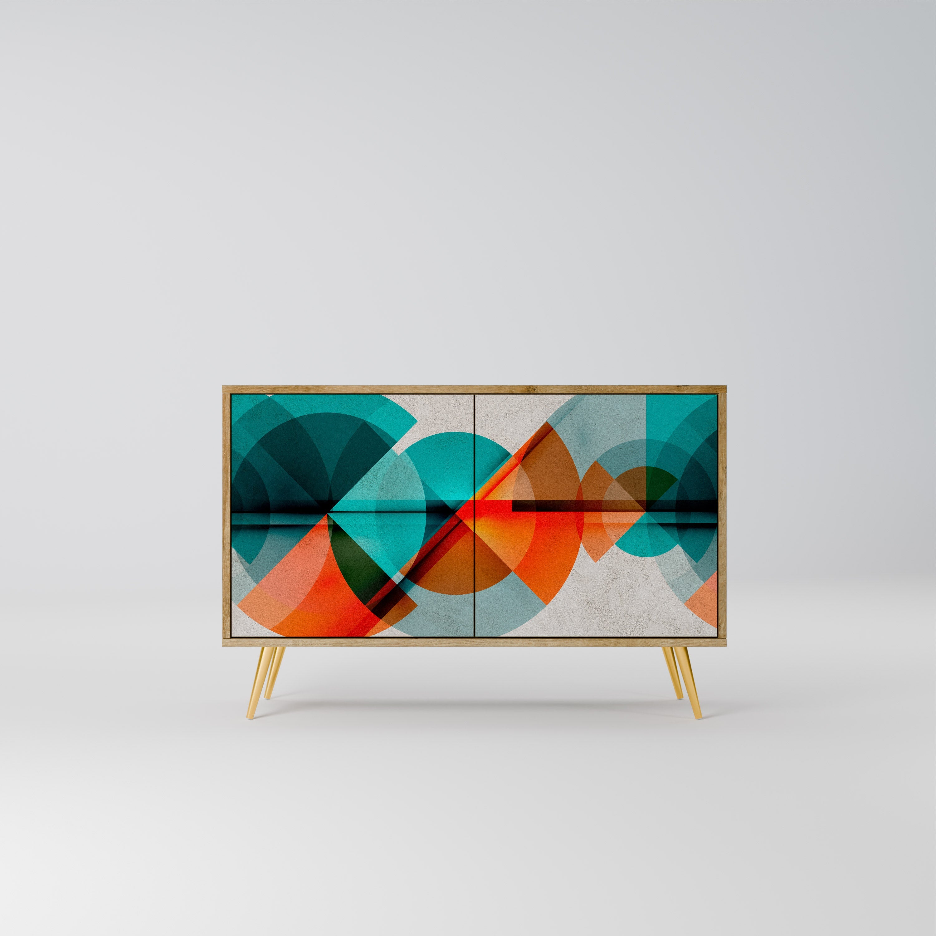 CIRCULAR RHAPSODY Sideboard mit 2 Türen in Eichenoptik